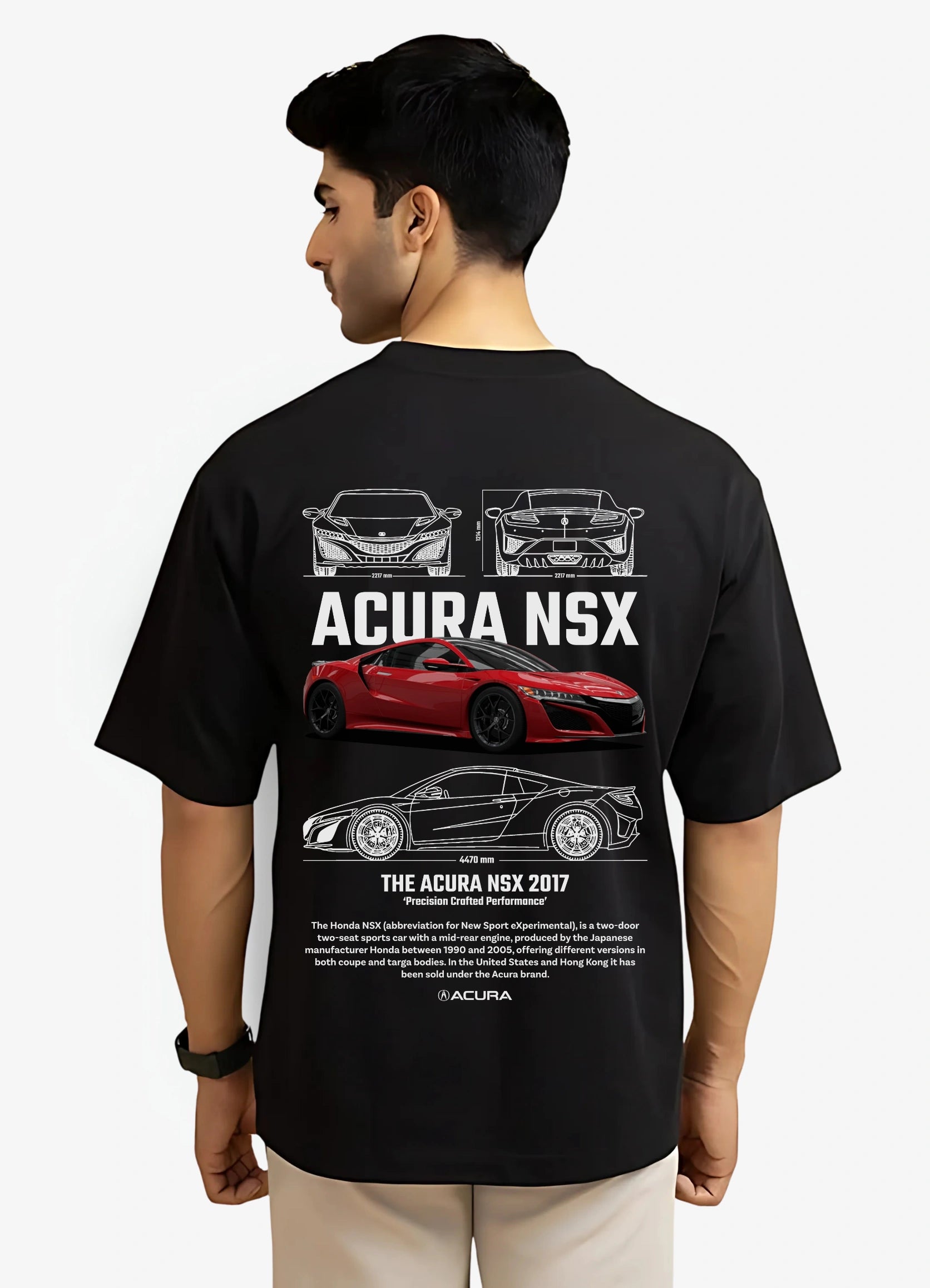 Acura NSX 2017 Oversized T-shirt Black - Strells