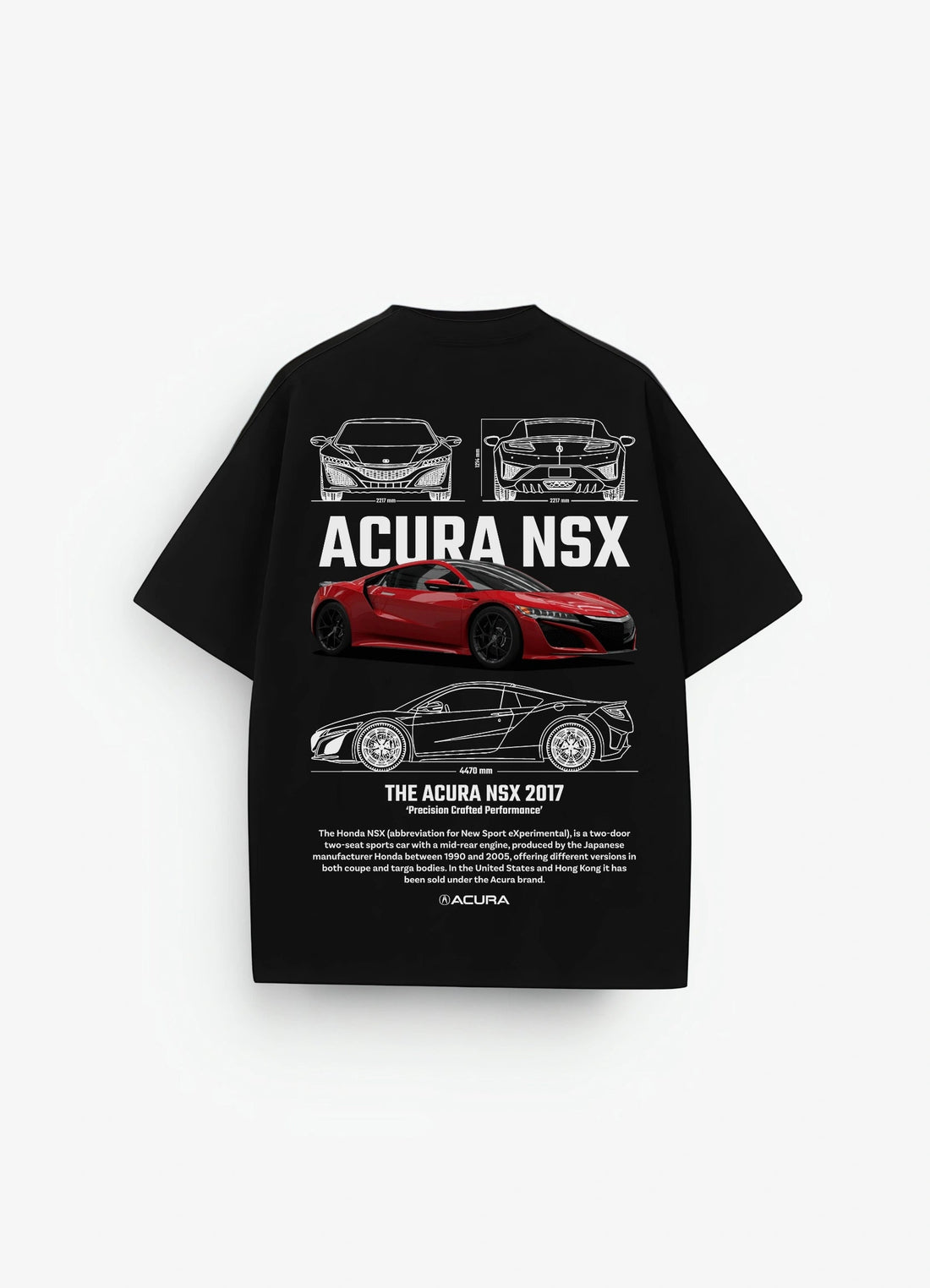 Acura NSX 2017 Oversized T-shirt Black - Strells