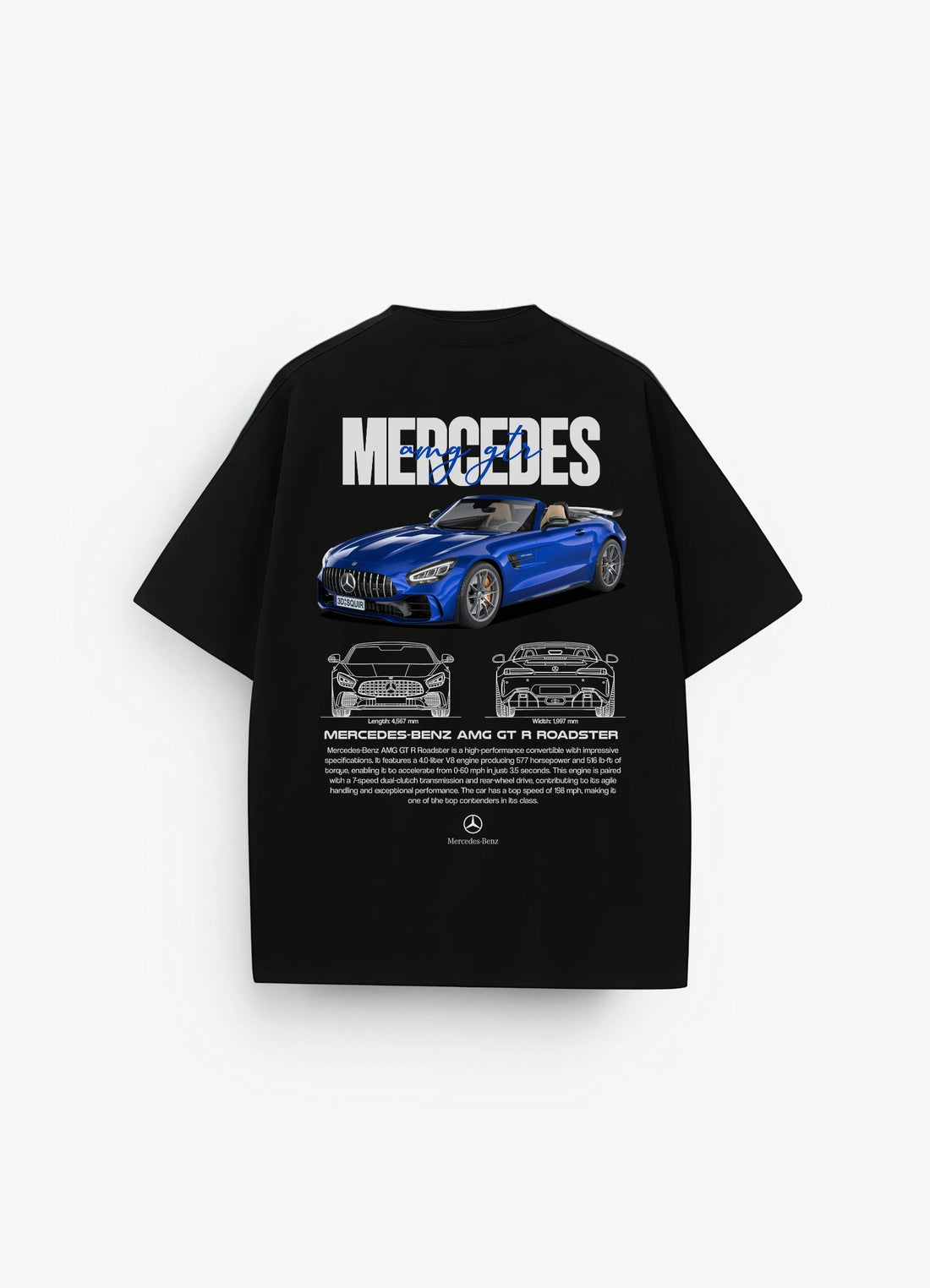 AMG GT R Roadster Oversized T-shirt Black - Strells