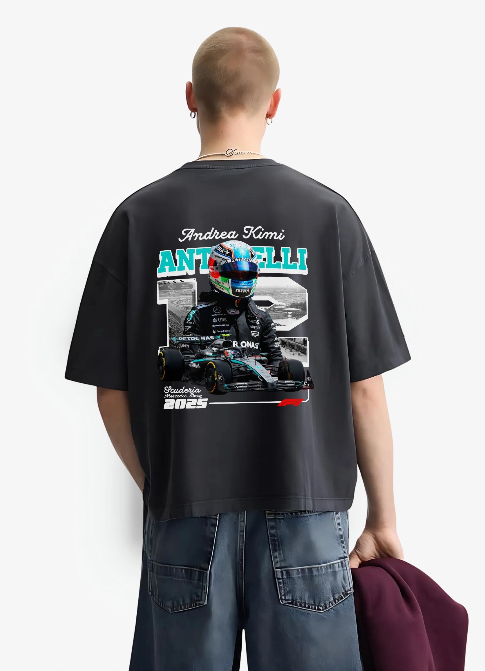 Andrea Kimi Antonelli Oversized T-shirt Black - Strells