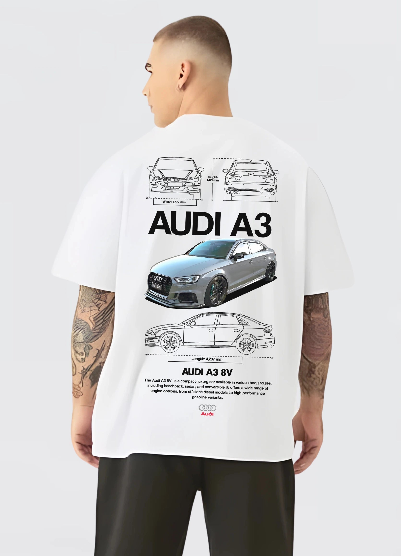Audi A3 Oversized T-shirt Off - white - Strells