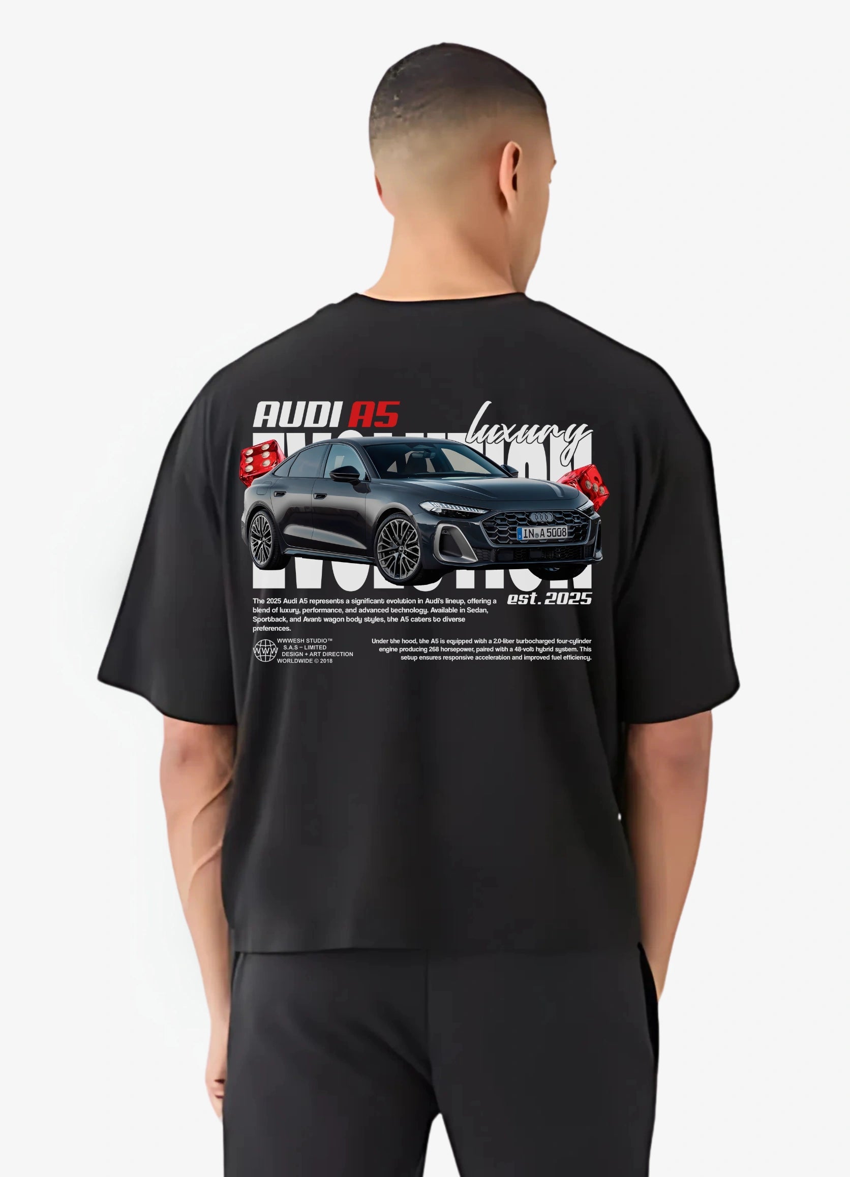 AUDI A5 2025 Oversized T-shirt Black - Strells