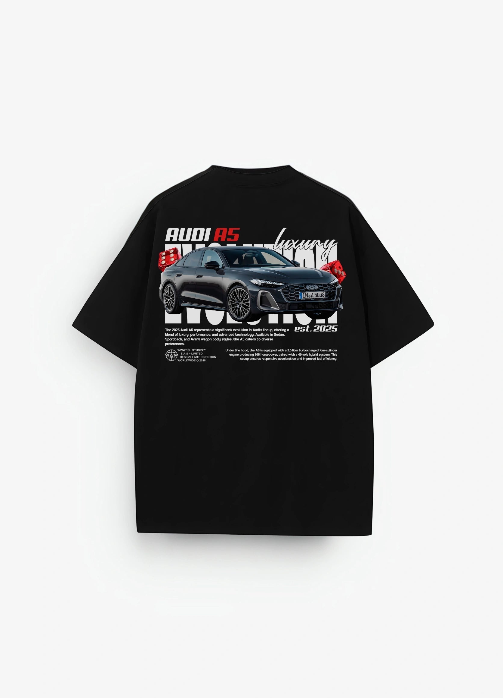 AUDI A5 2025 Oversized T-shirt Black - Strells