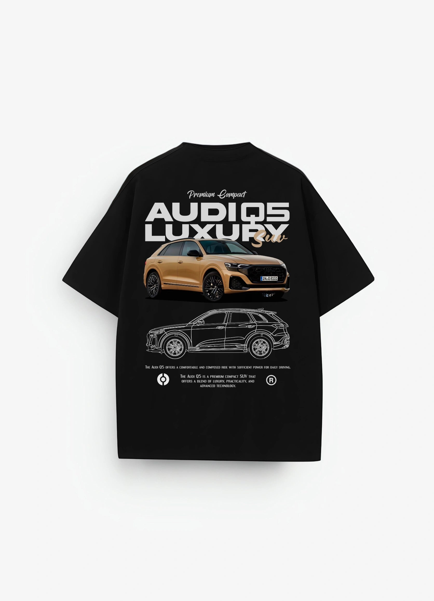 Audi Q5 SUV Oversized T-shirt Black - Strells