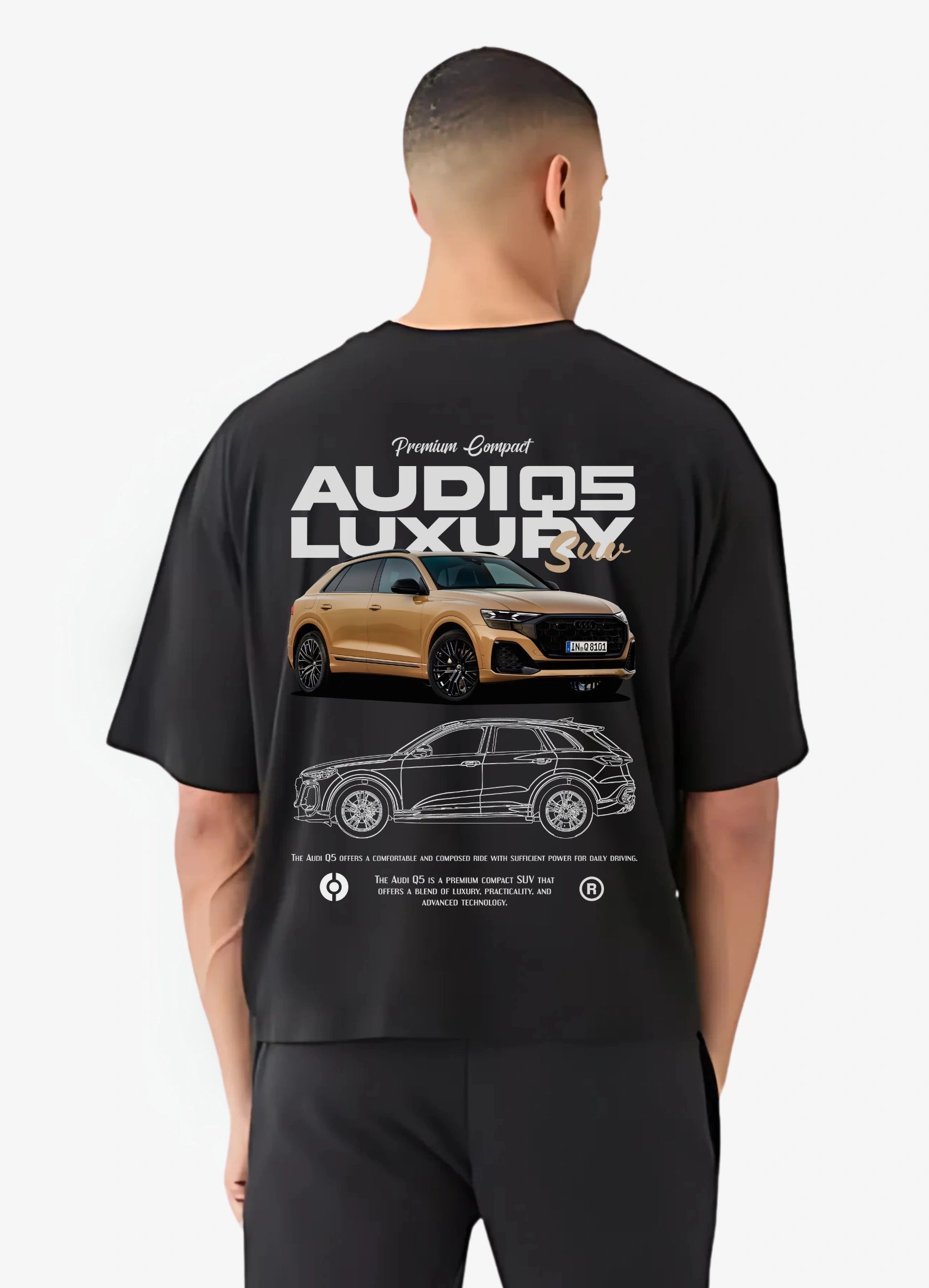 Audi Q5 SUV Oversized T-shirt Black - Strells