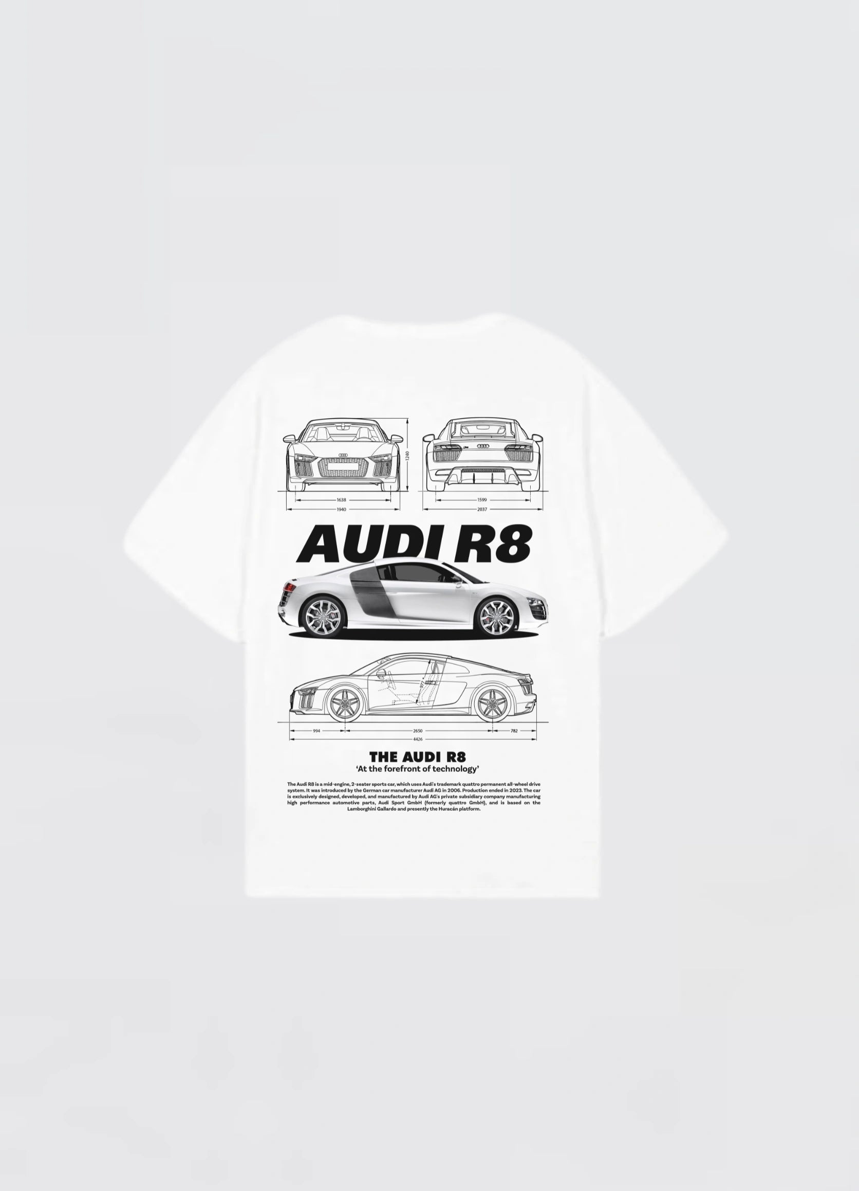 Audi R8 Oversized T-shirt Off - white - Strells