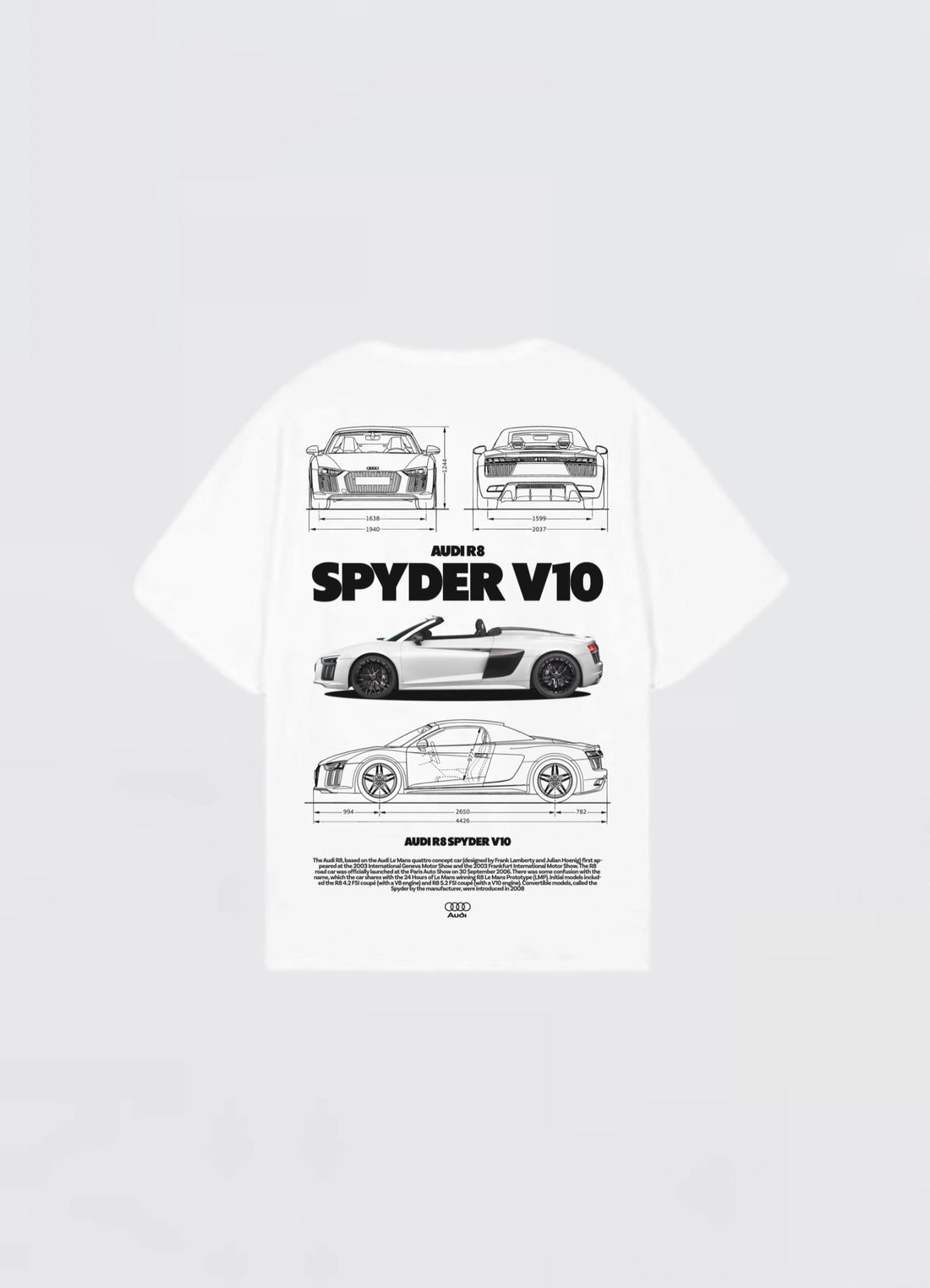 Audi R8 Spyder V10 Oversized T-shirt Off - white - Strells