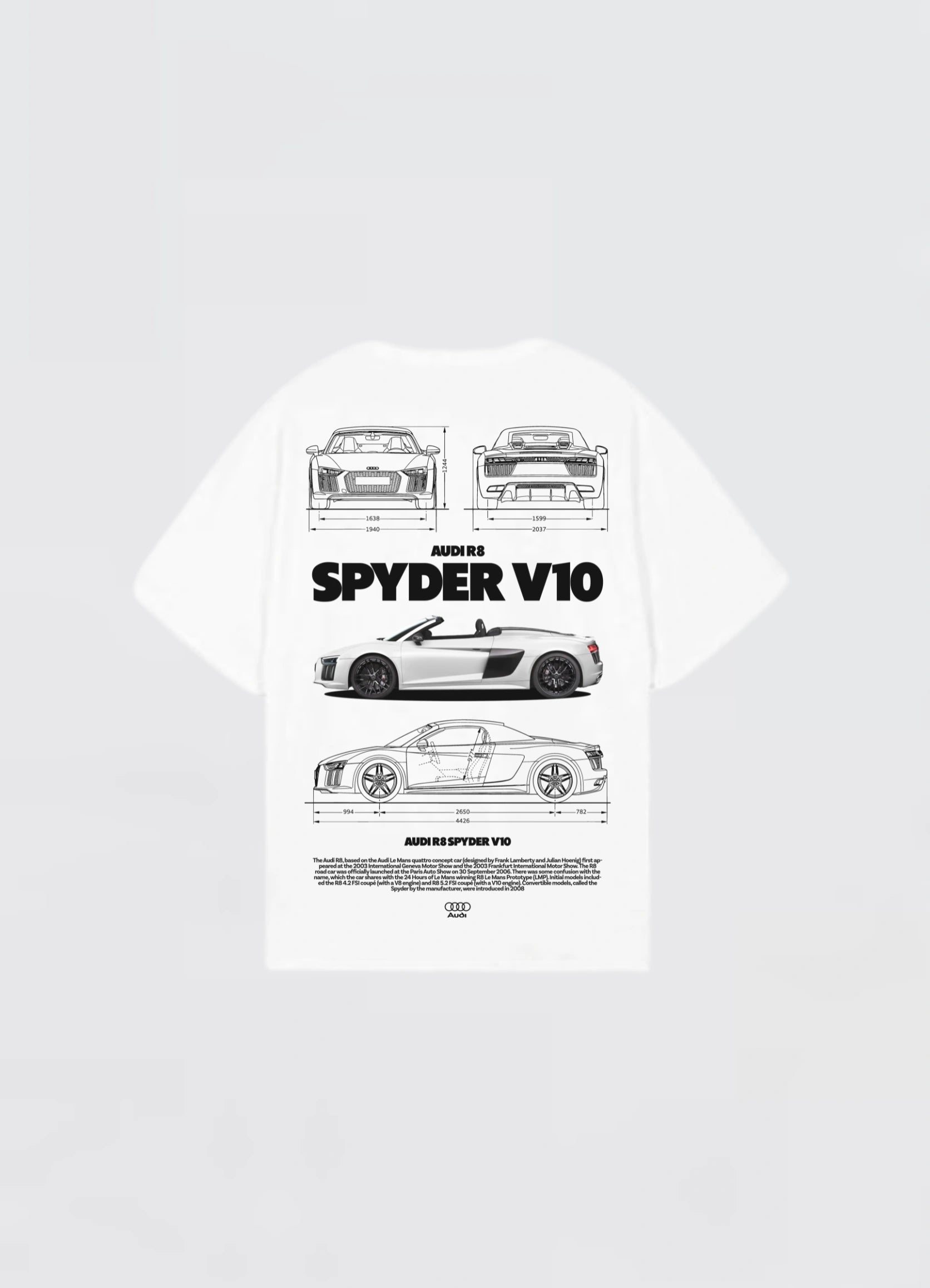 Audi R8 Spyder V10 Oversized T-shirt Off - white - Strells