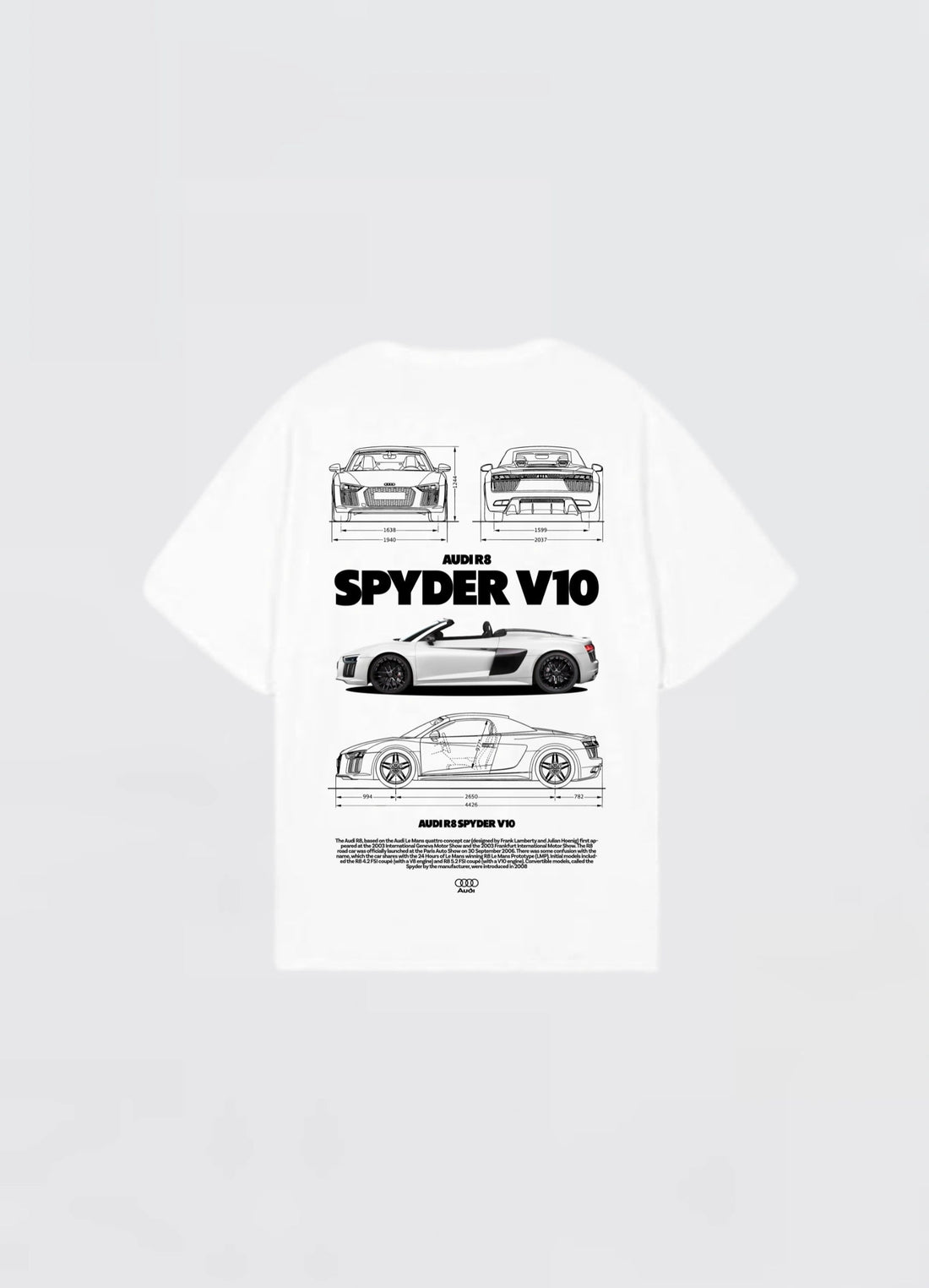 Audi R8 Spyder V10 Oversized T-shirt Off - white - Strells