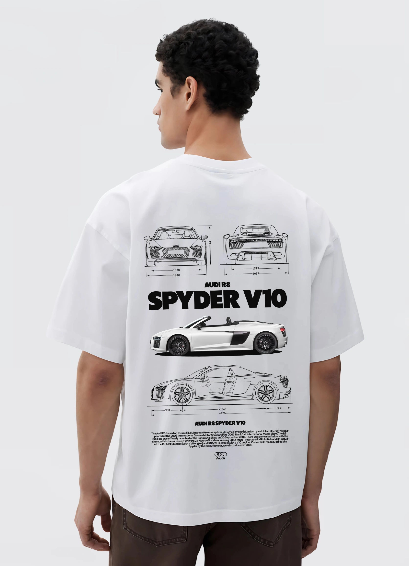 Audi R8 Spyder V10 Oversized T-shirt Off - white - Strells