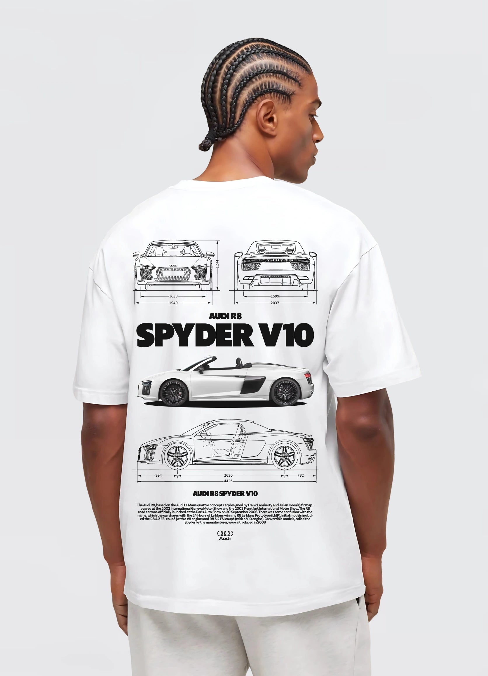 Audi R8 Spyder V10 Oversized T-shirt Off - white - Strells