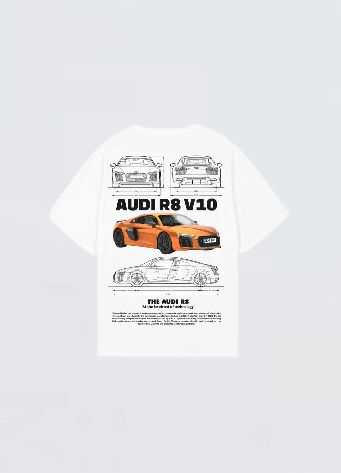 Audi R8 V10 Oversized T-shirt Off - white - Strells