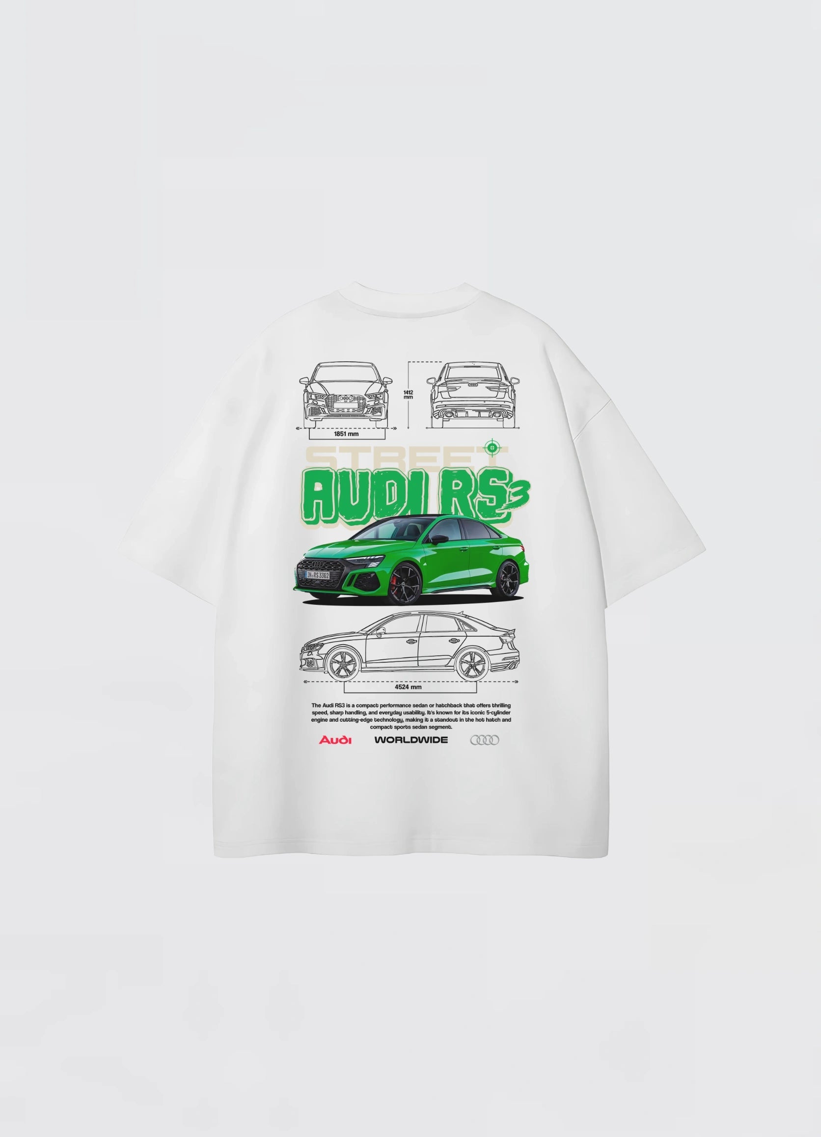 Audi RS3 Oversized T-shirt Off - white - Strells