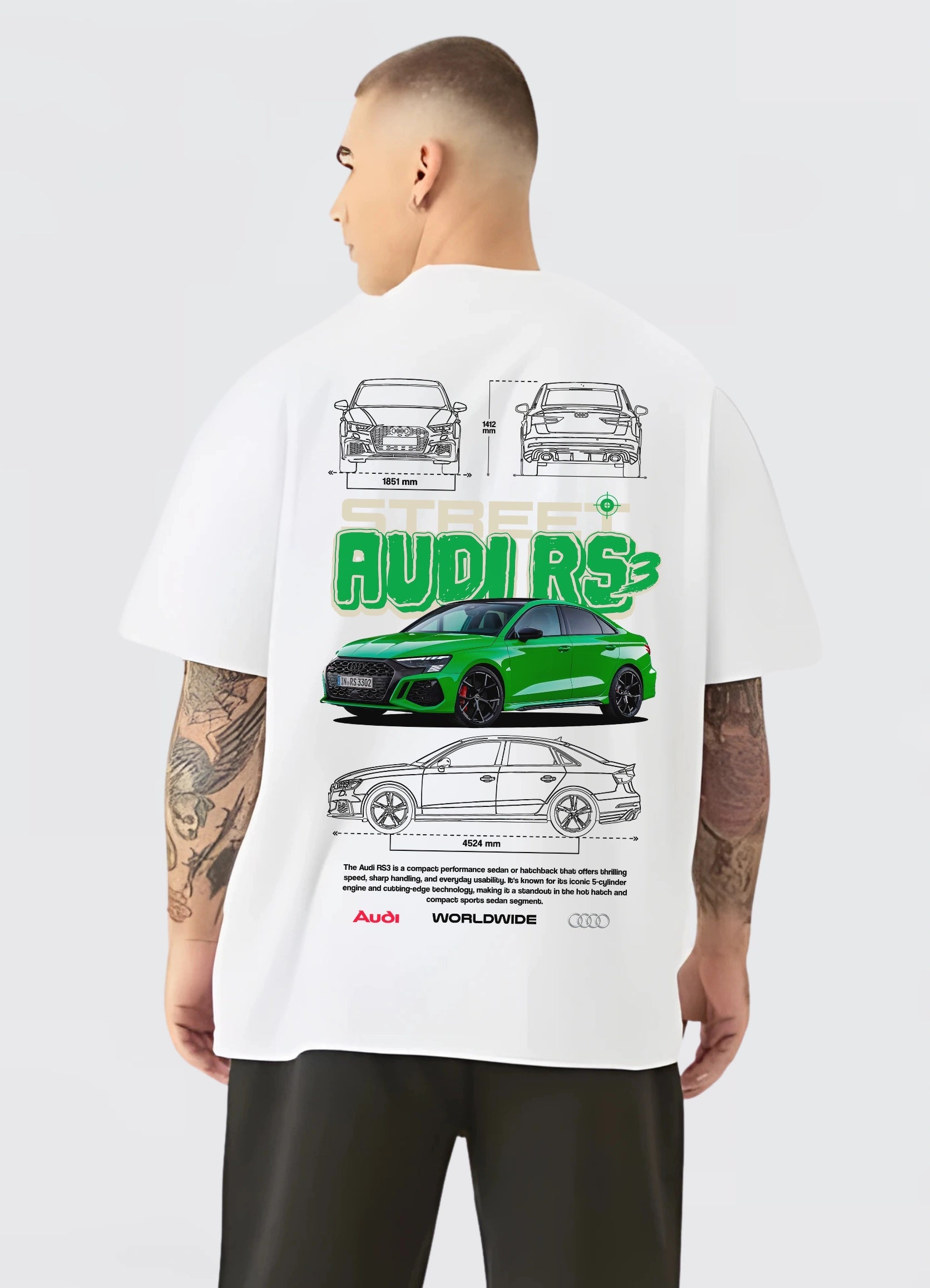 Audi RS3 Oversized T-shirt Off - white - Strells