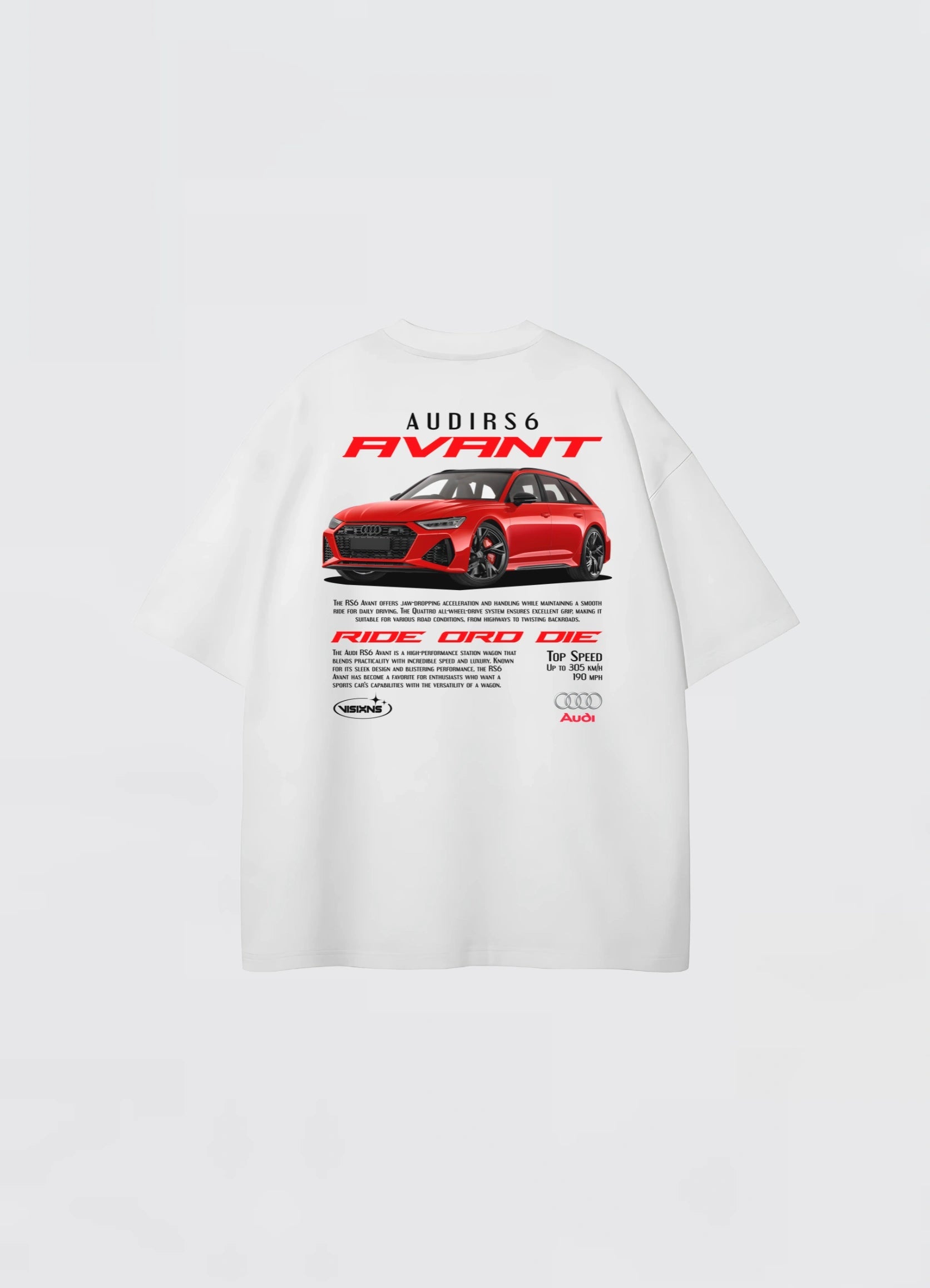 Audi RS6 AVANT Oversized T-shirt Off - white - Strells