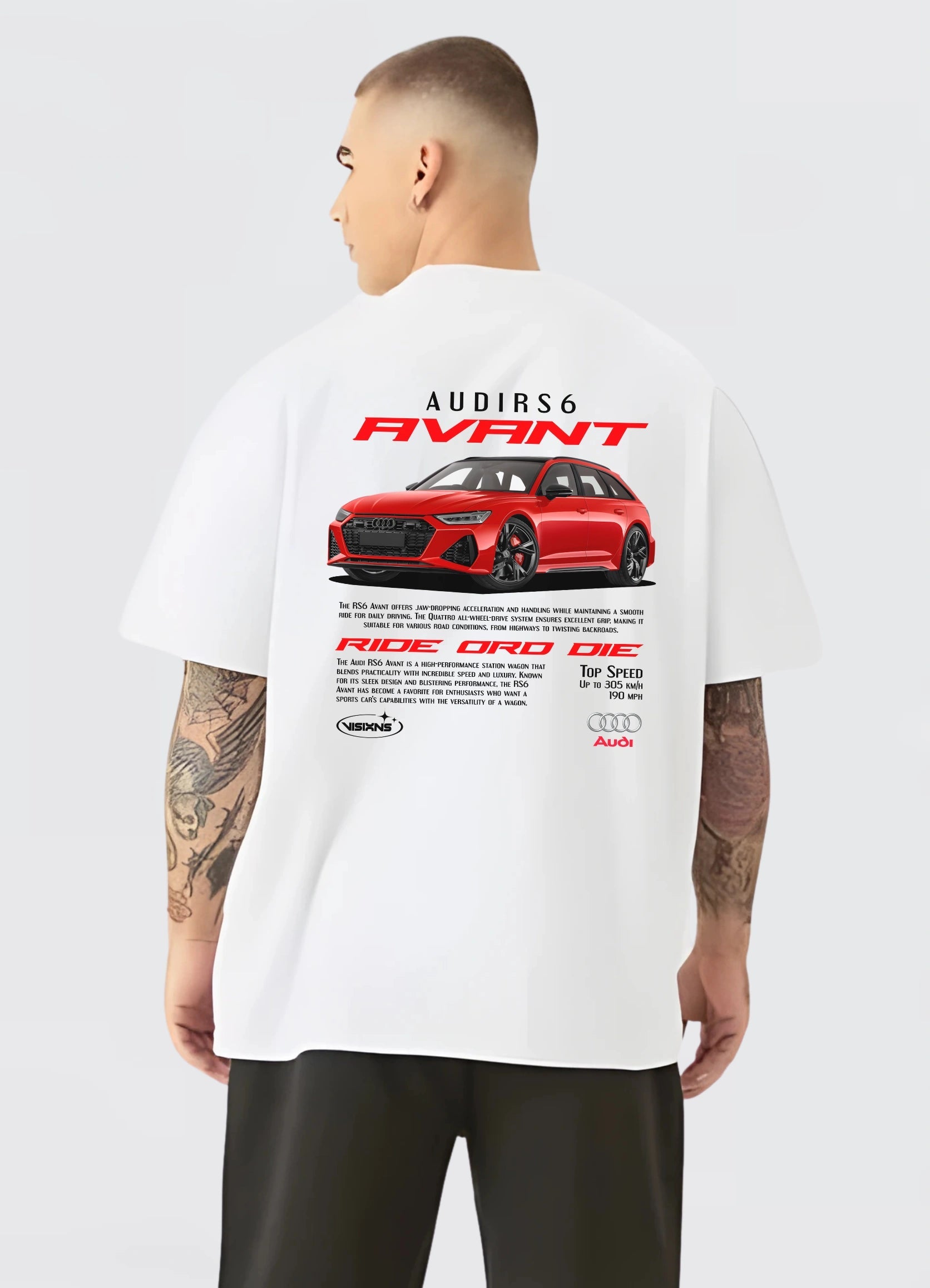 Audi RS6 AVANT Oversized T-shirt Off - white - Strells