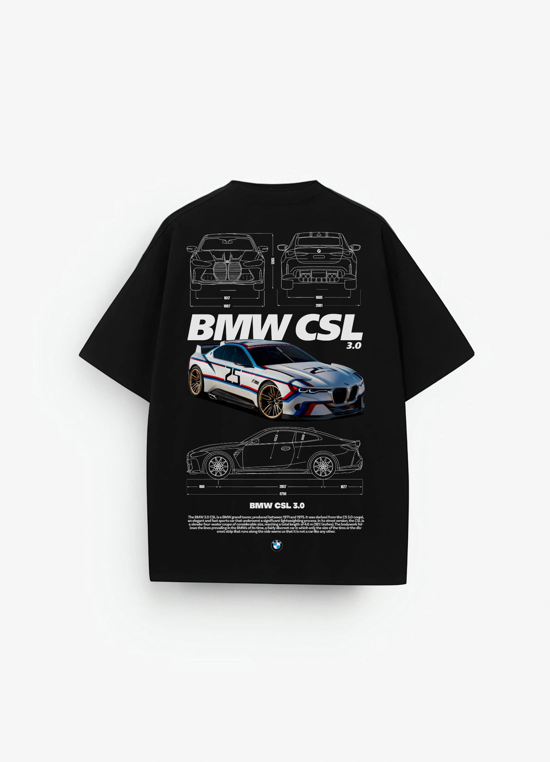 BMW CSL 3.0 Oversized T-shirt Black - Strells