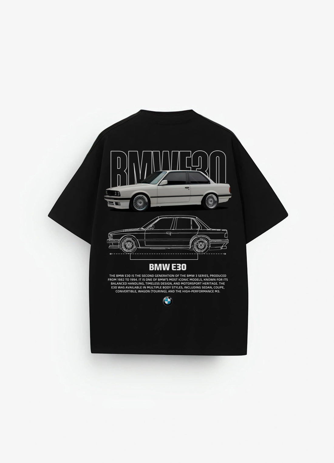 BMW E30 Oversized T-shirt Black - Strells