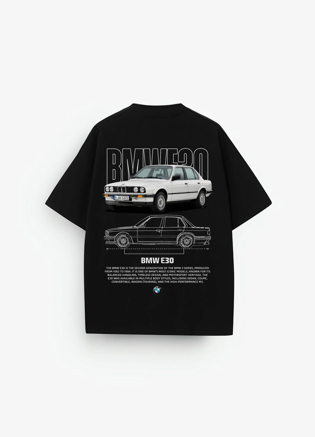 BMW E30 Oversized T-shirt Black - Strells