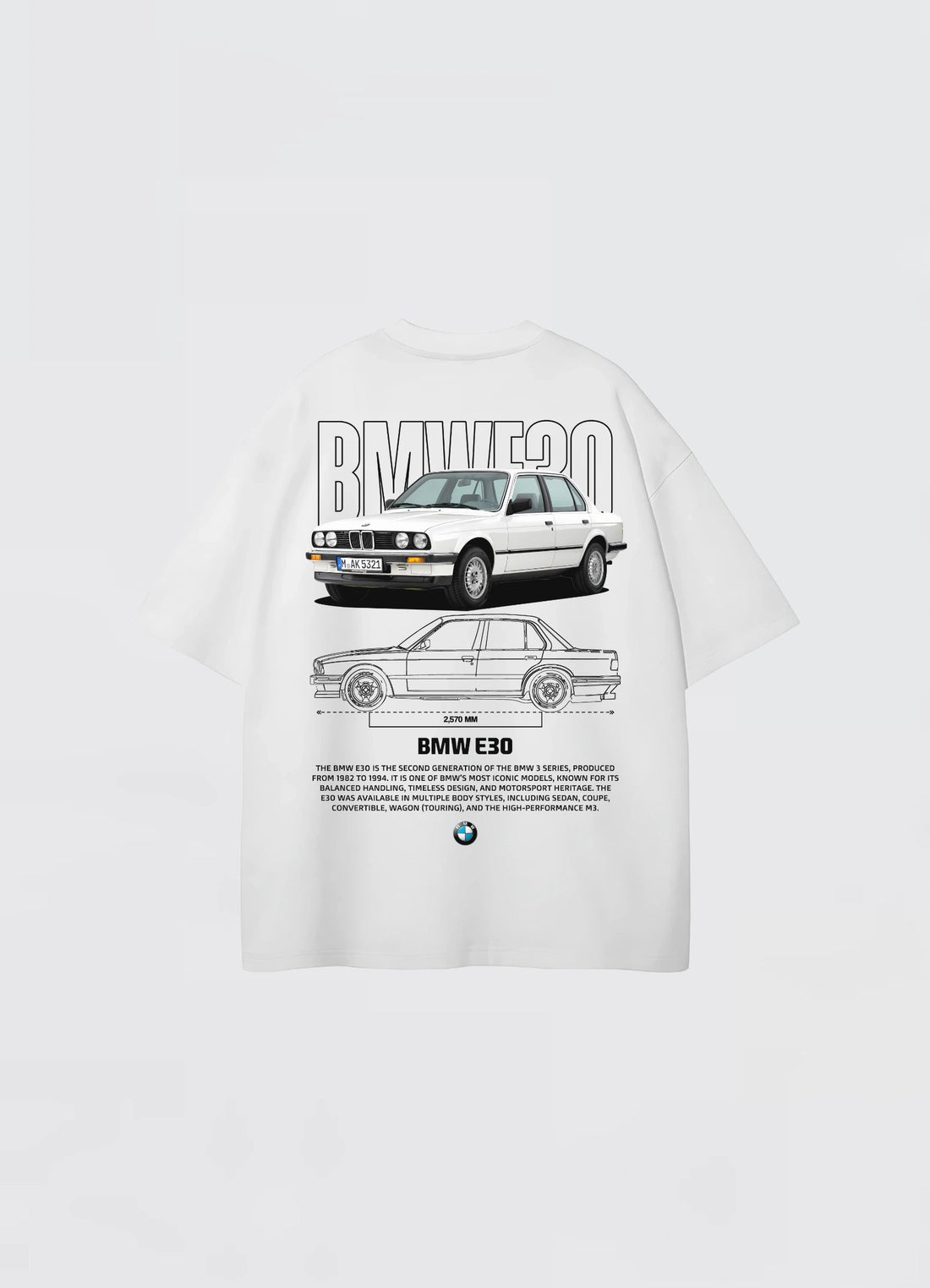 BMW E30 Oversized T-shirt Off - white - Strells