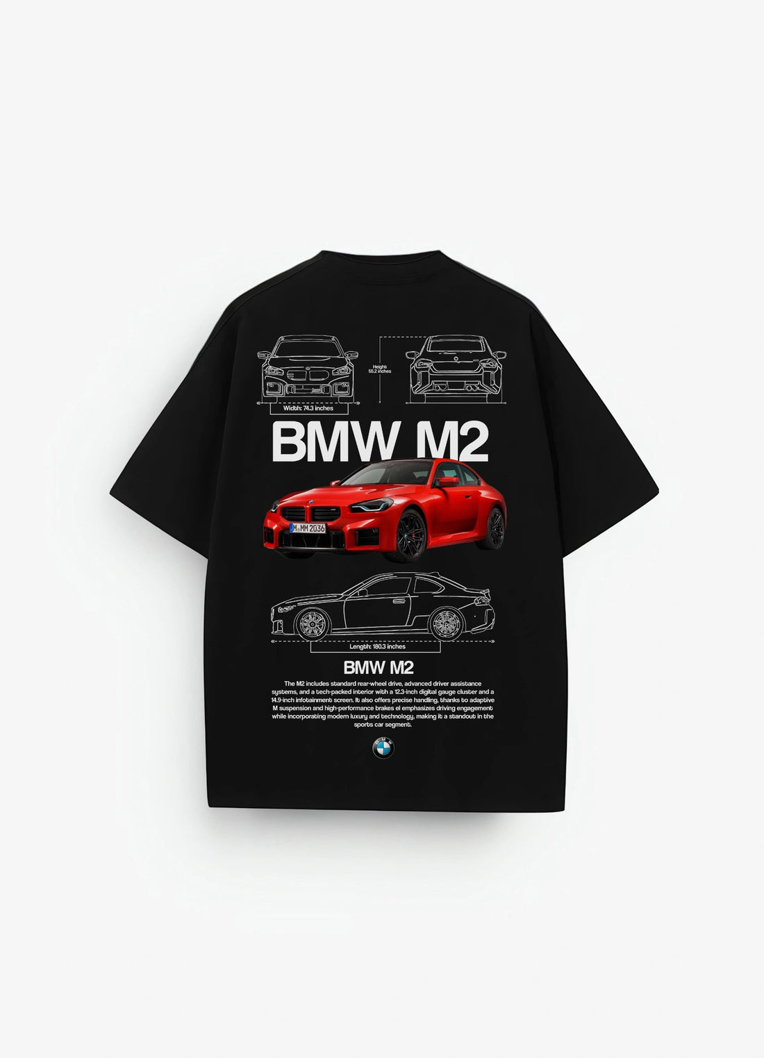 BMW M2 Oversized T-shirt Black - Strells