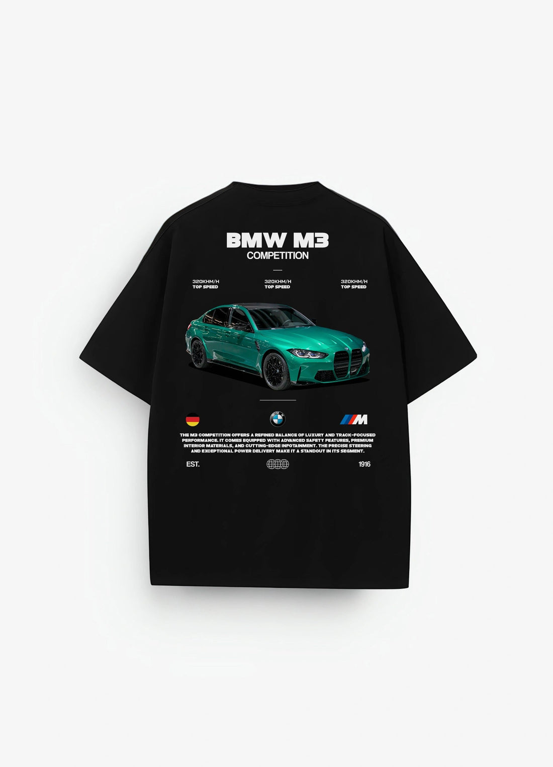 BMW M3 Competition Oversized T-shirt Black - Strells