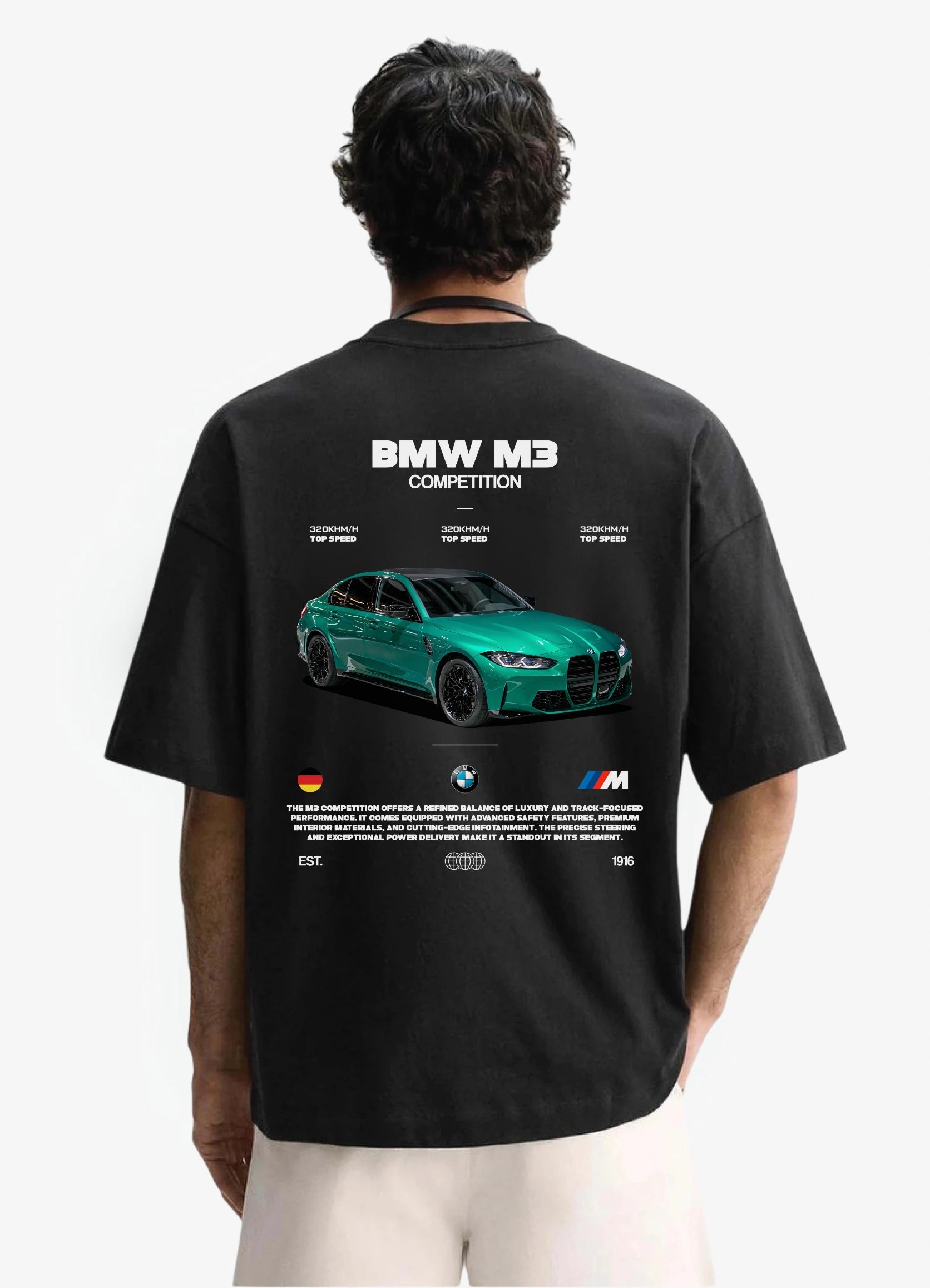 BMW M3 Competition Oversized T-shirt Black - Strells