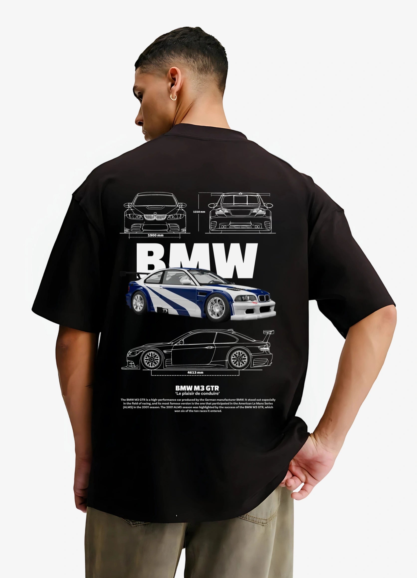 BMW M3 GTR Oversized T-shirt Black - Strells