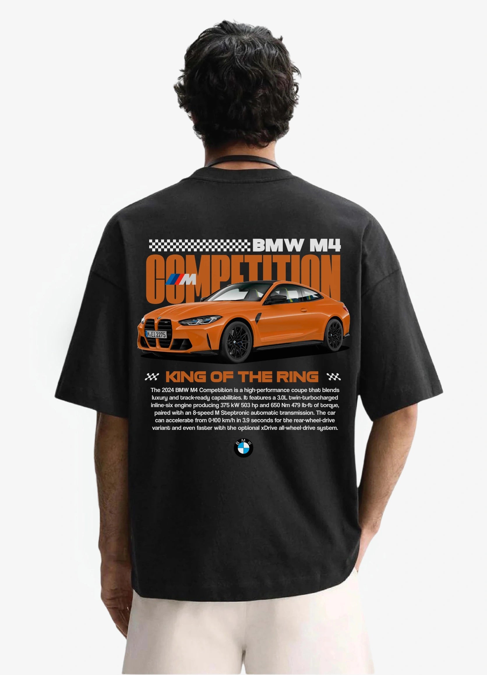 BMW M4 Competition Oversized T-shirt Black - Strells