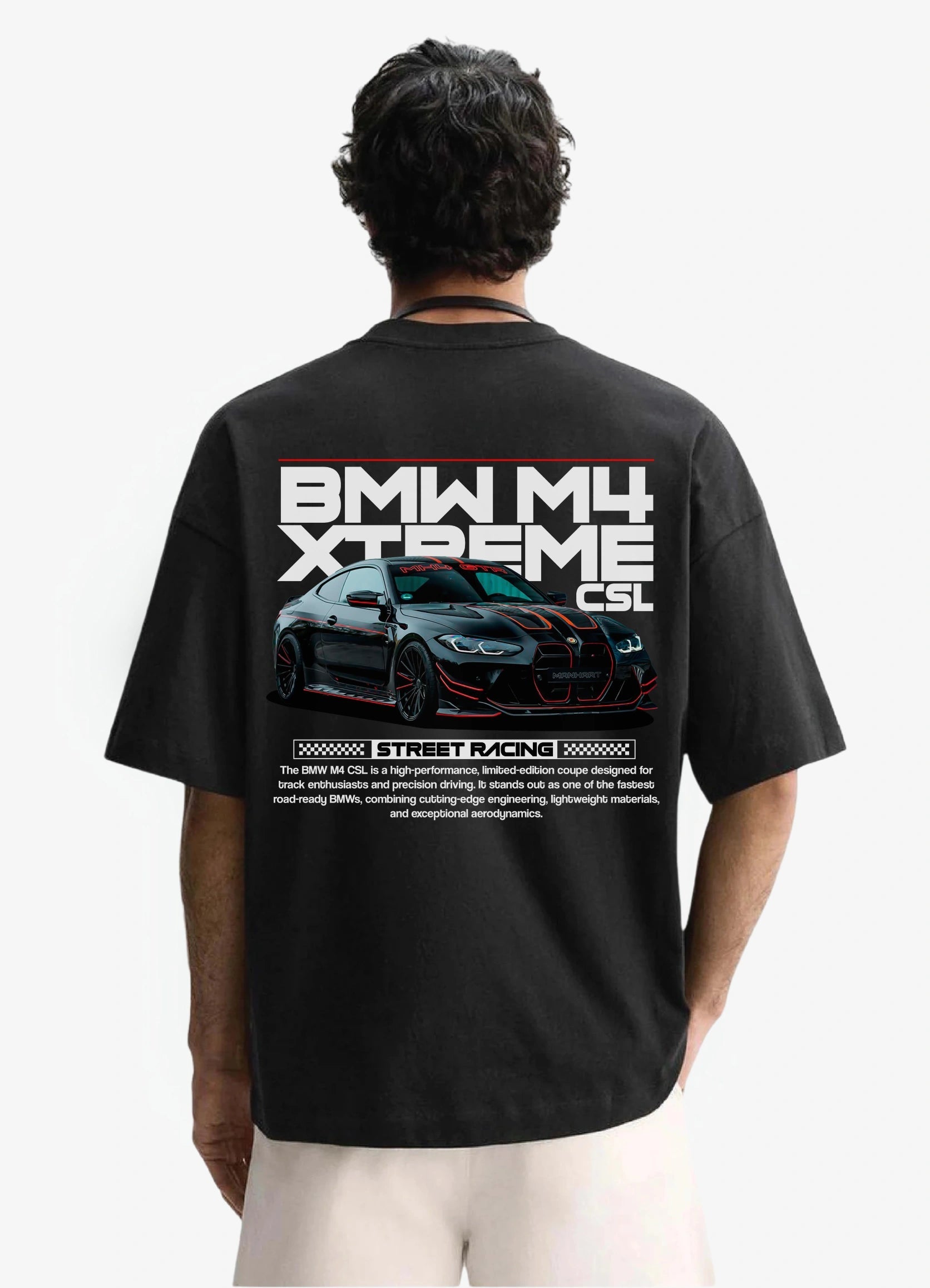BMW M4 CSL V4 Oversized T-shirt Black - Strells