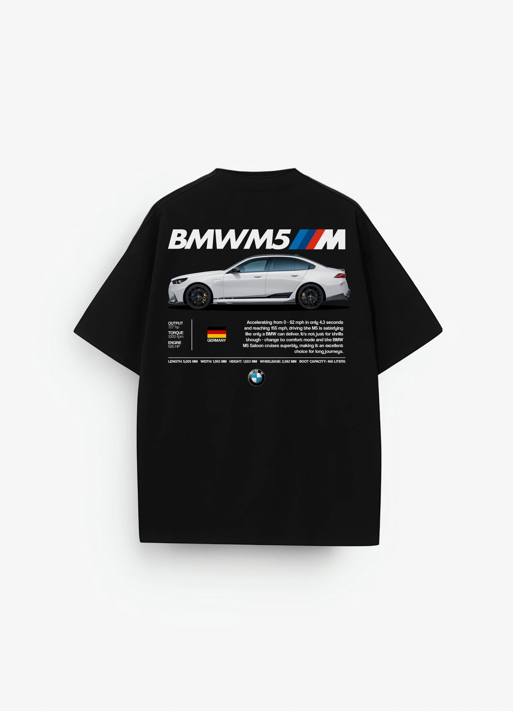 BMW M5 Oversized T-shirt Black - Strells