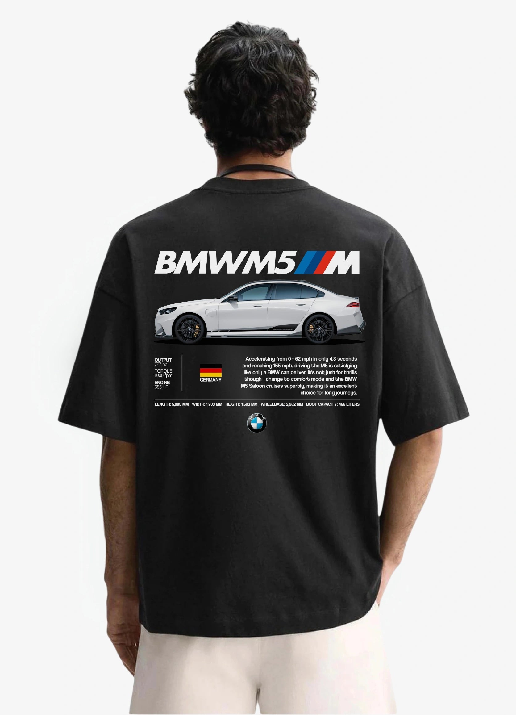 BMW M5 Oversized T-shirt Black - Strells