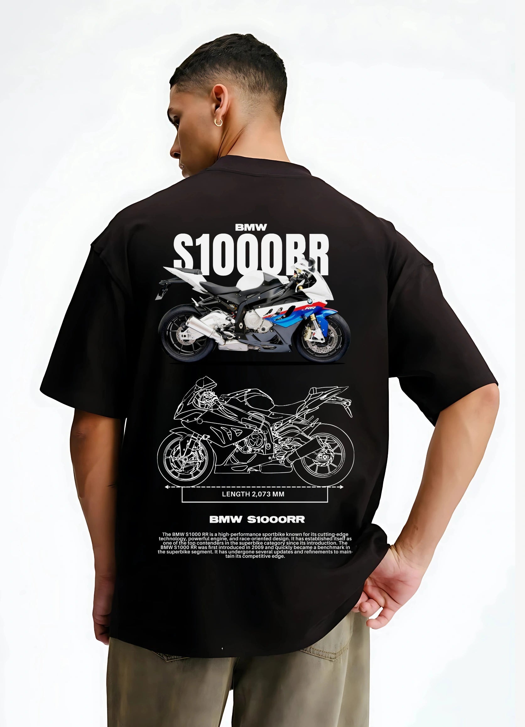 BMW S1000RR Motorsport Oversized T-shirt Black - Strells