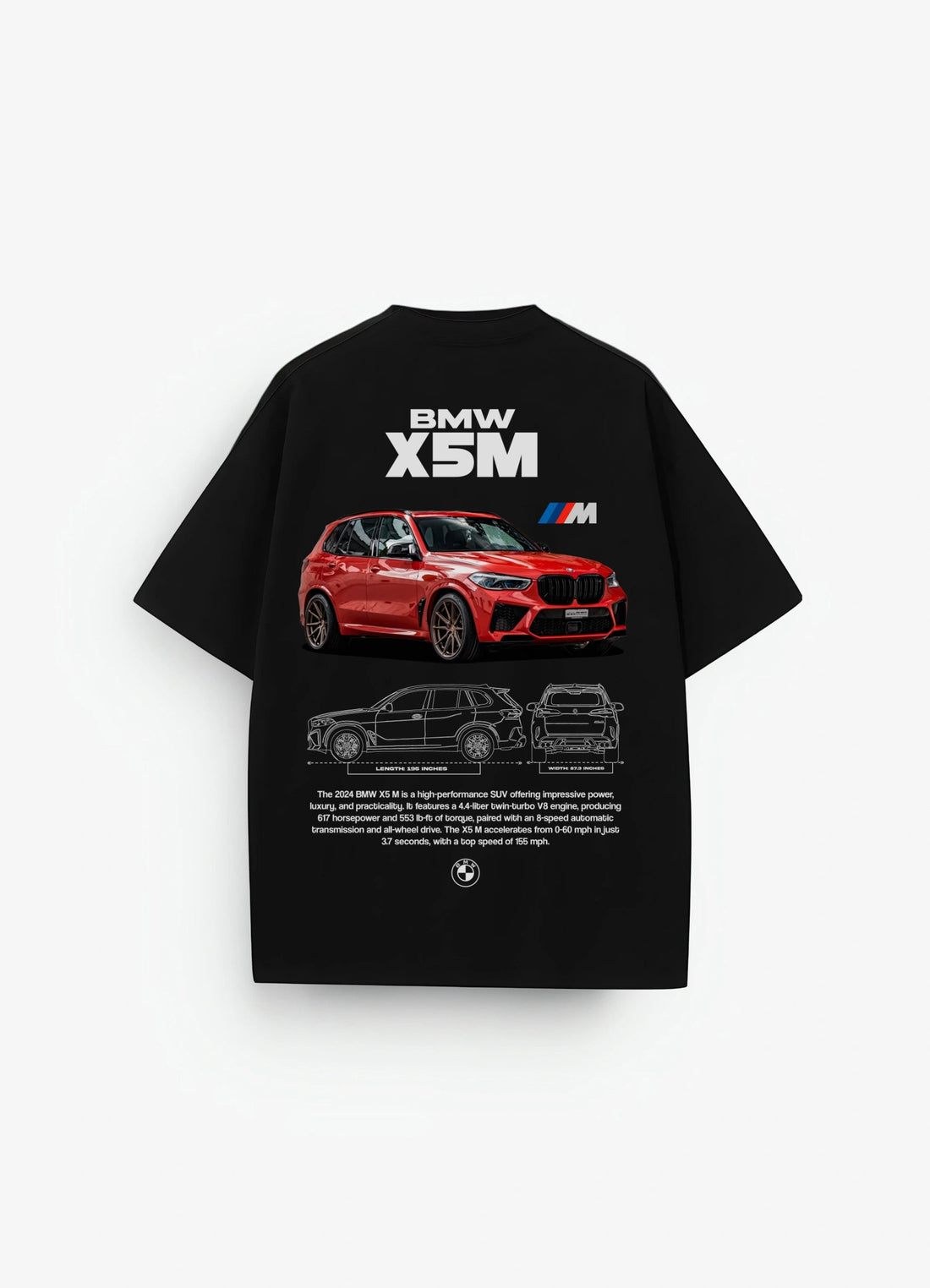 BMW X5M Oversized T-shirt Black - Strells