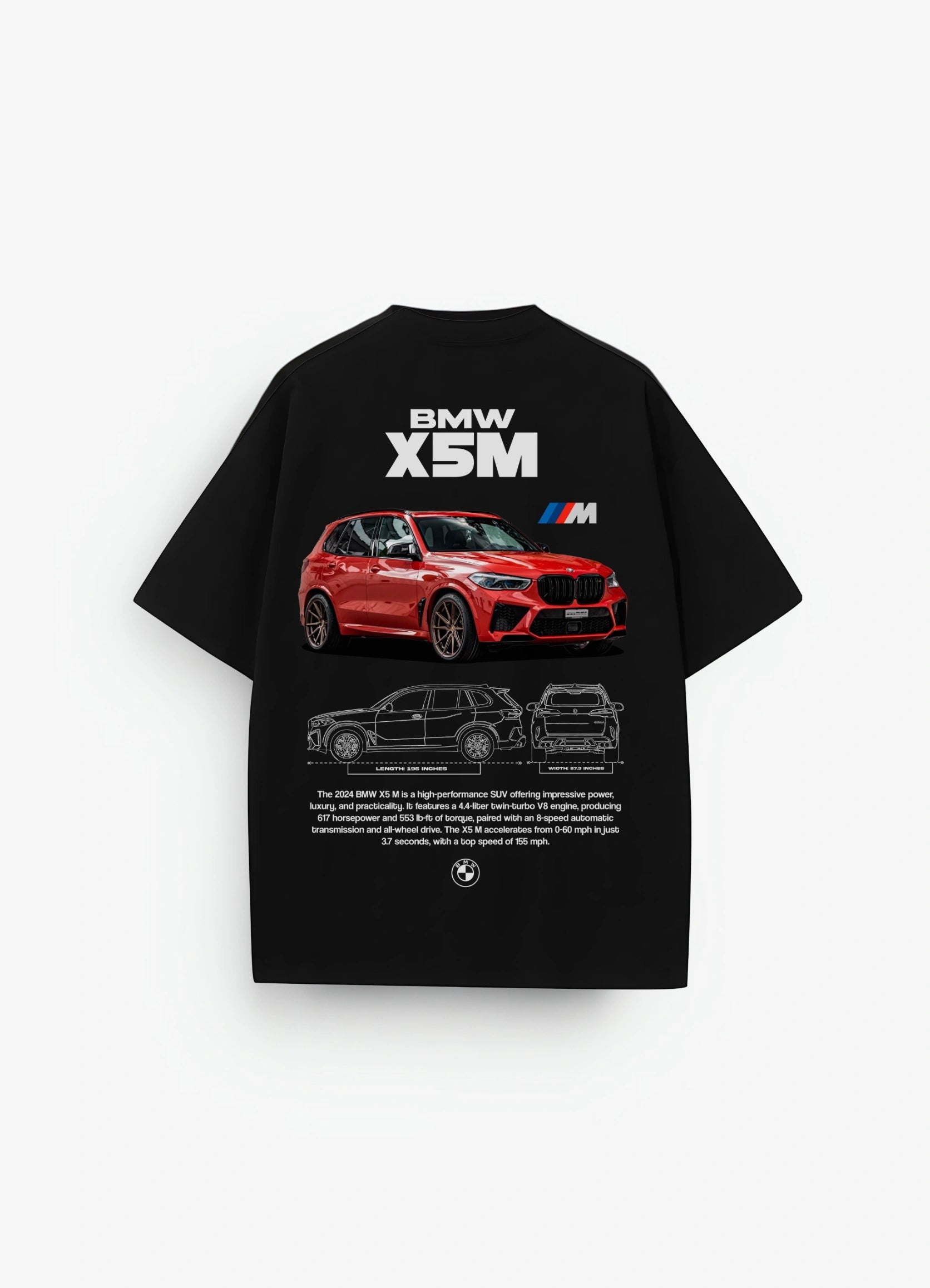 BMW X5M Oversized T-shirt Black - Strells