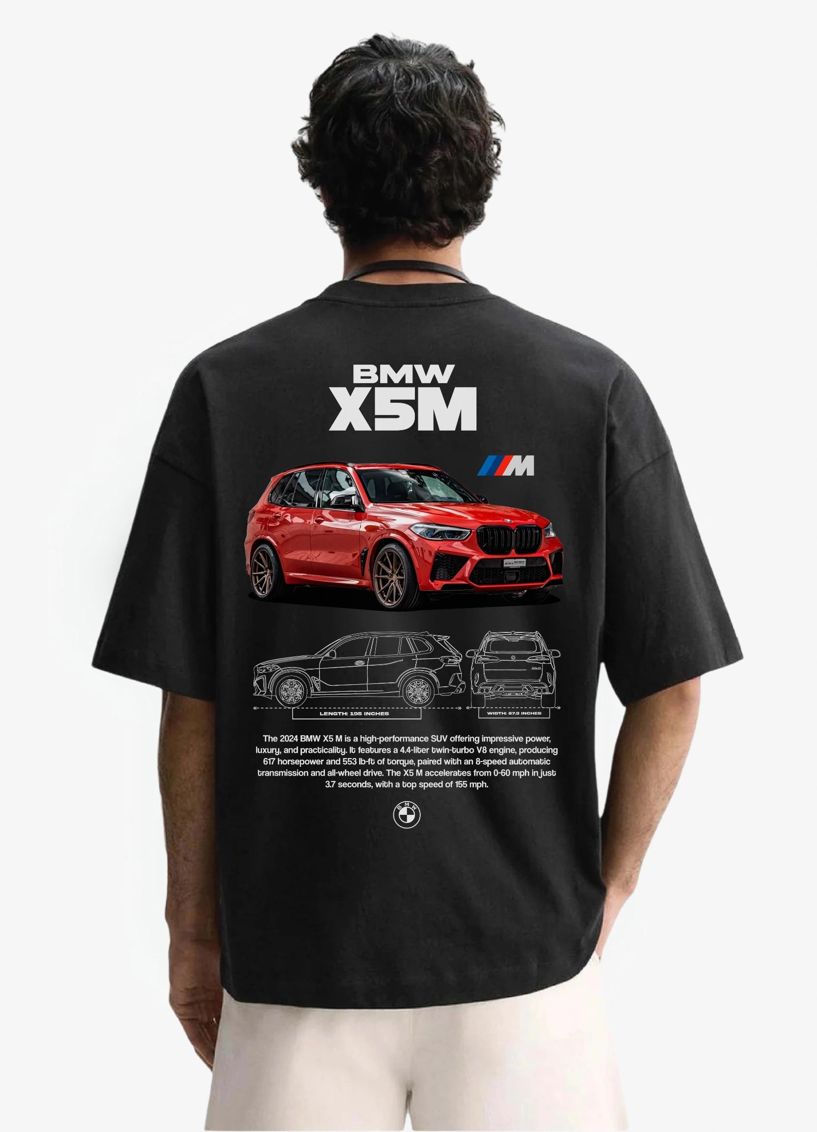 BMW X5M Oversized T-shirt Black - Strells