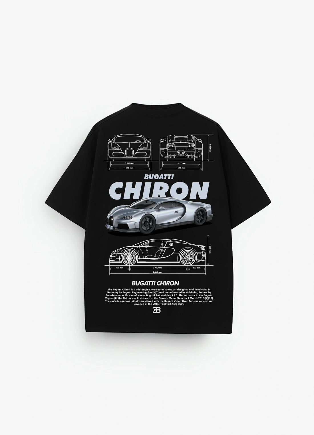 Bugatti Chiron Oversized T-shirt Black - Strells