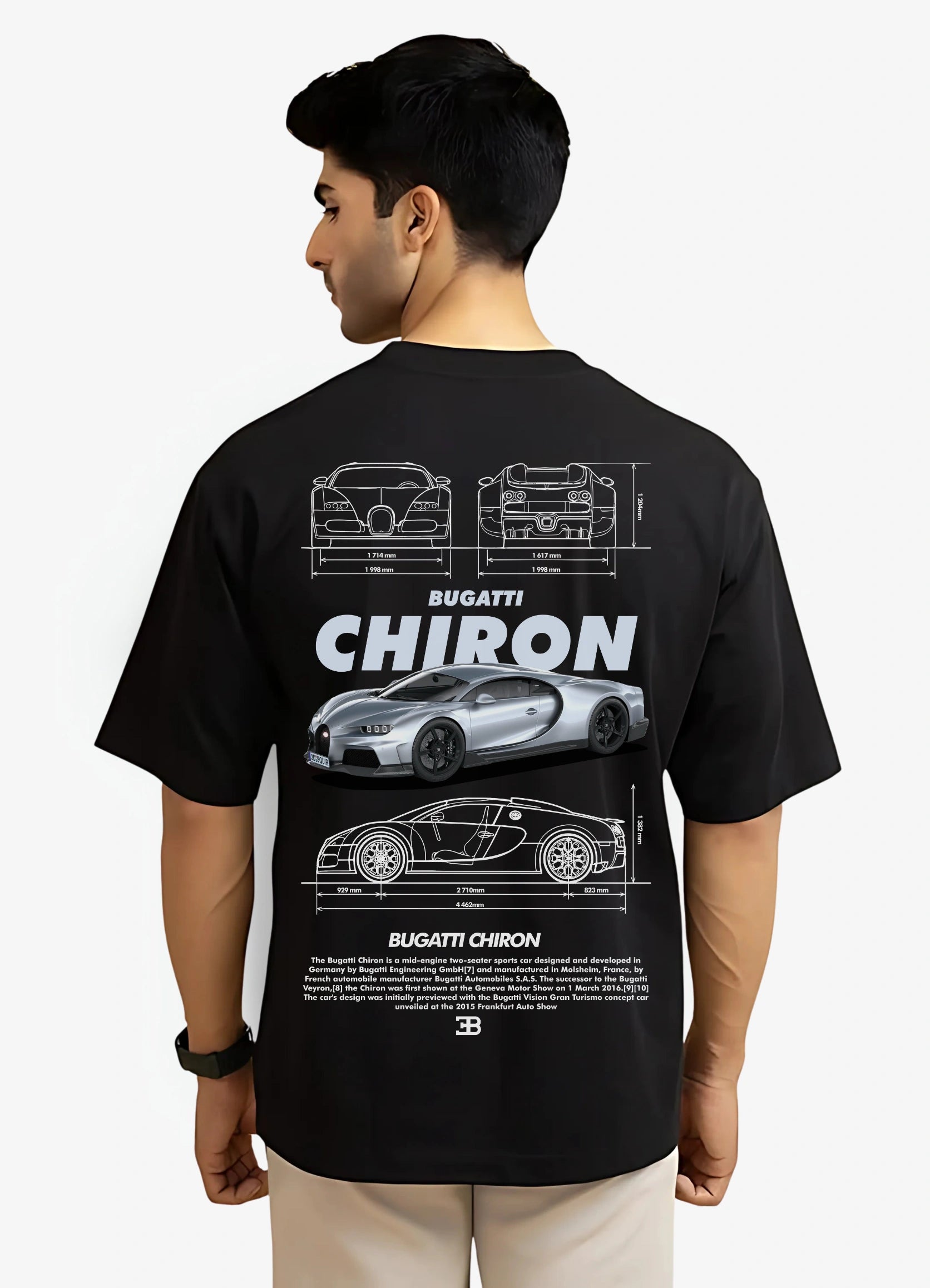 Bugatti Chiron Oversized T-shirt Black - Strells