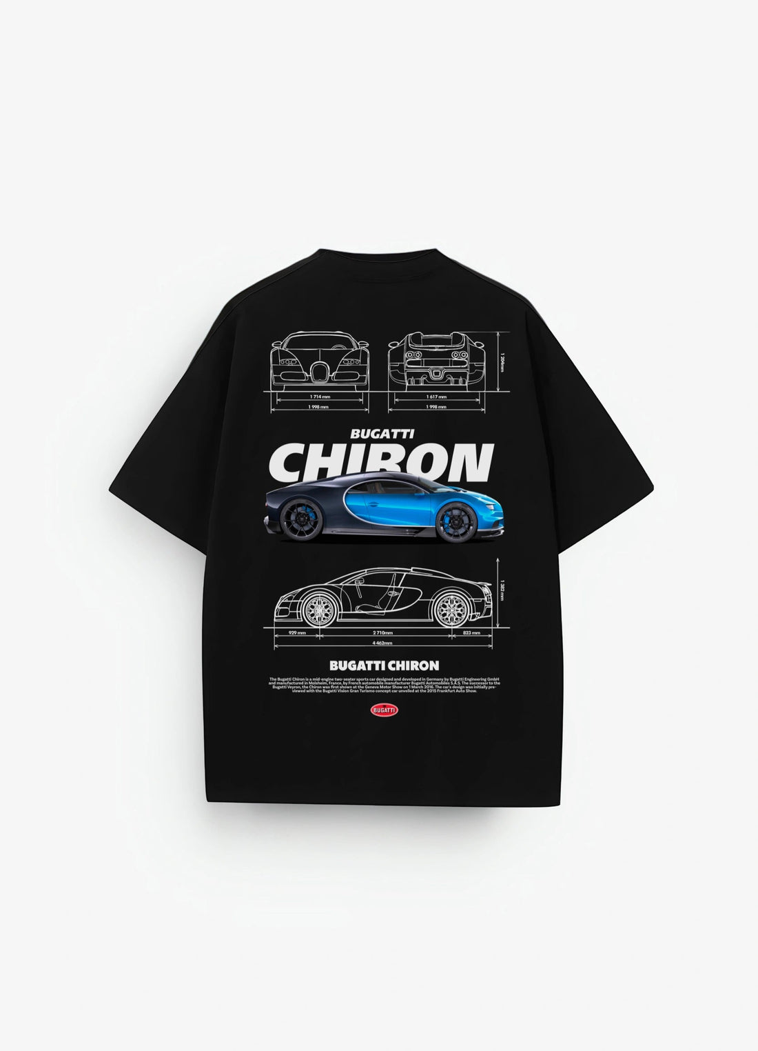 Bugatti Chiron Oversized T-shirt Black - Strells