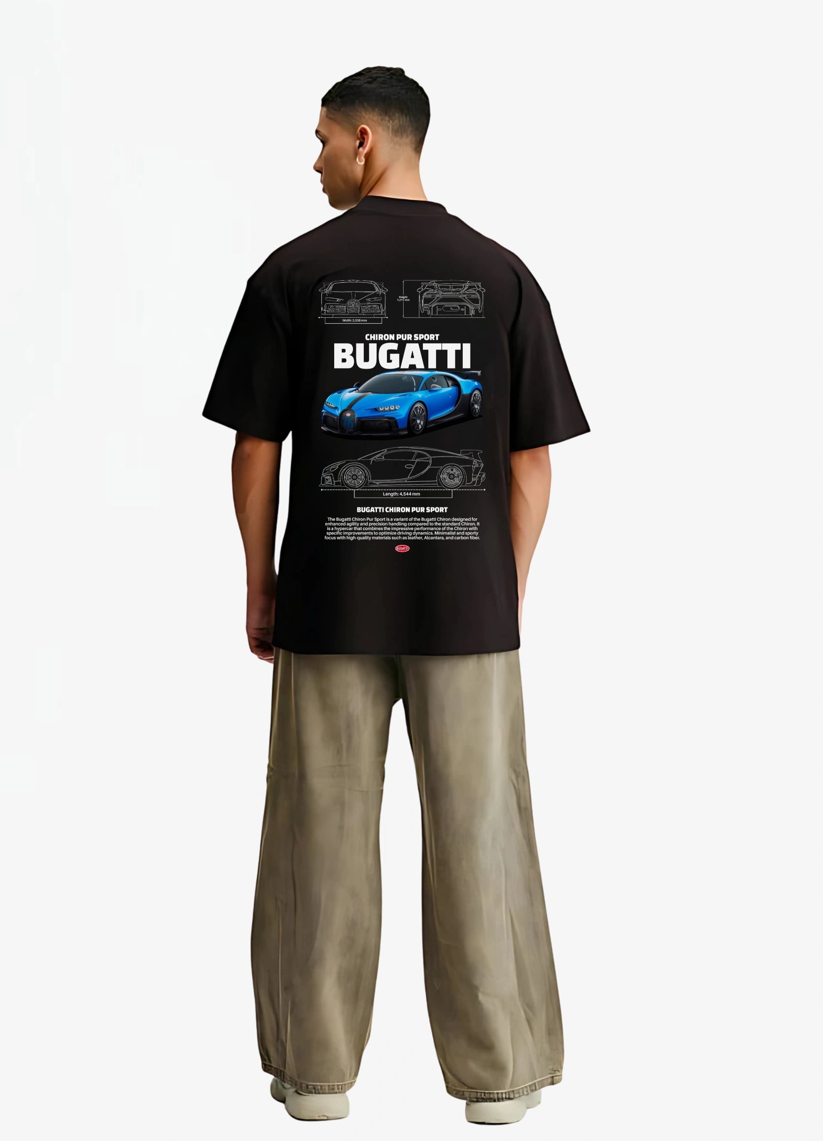 Bugatti Chiron Pur Sport Oversized T-shirt Black - Strells