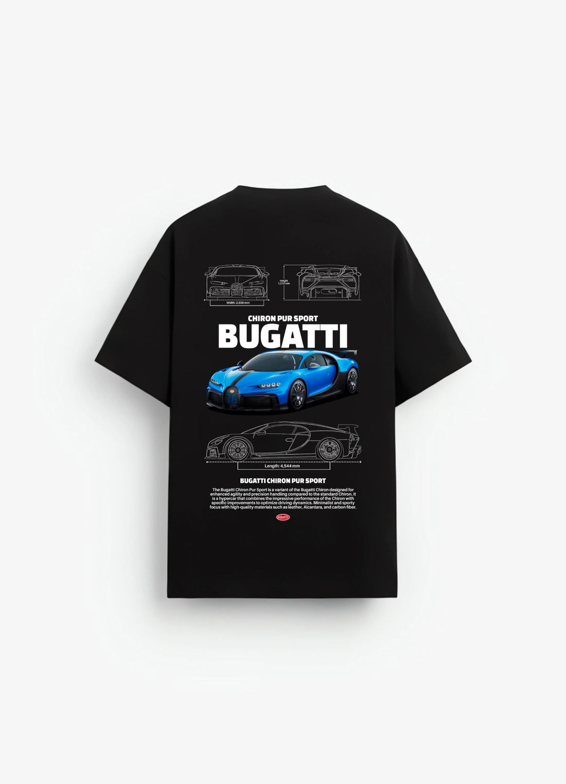 Bugatti Chiron Pur Sport Oversized T-shirt Black - Strells