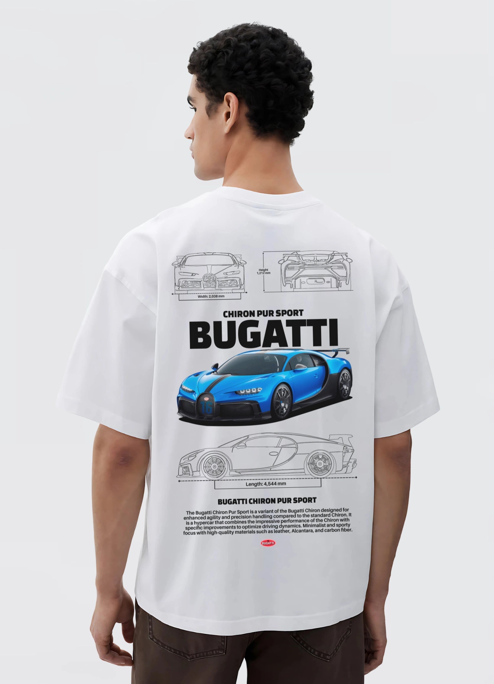 Bugatti Chiron Pur Sport Oversized T-shirt Off - white - Strells