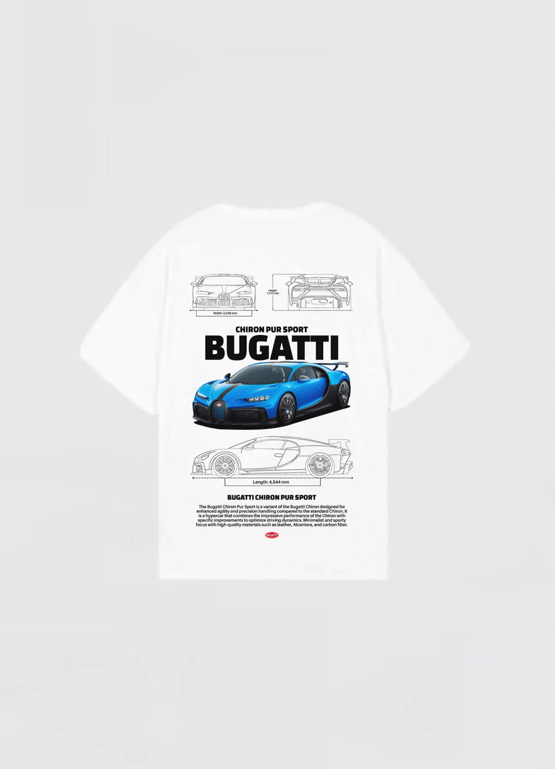 Bugatti Chiron Pur Sport Oversized T-shirt Off - white - Strells