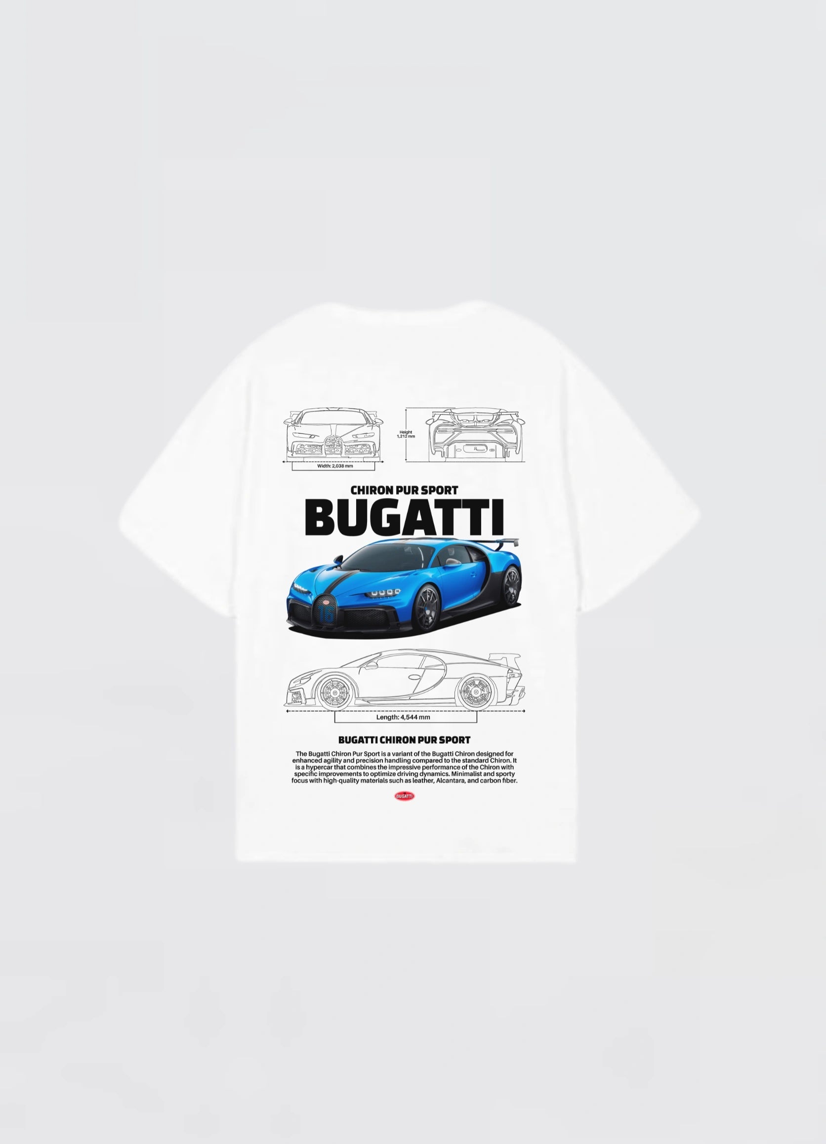 Bugatti Chiron Pur Sport Oversized T-shirt Off - white - Strells