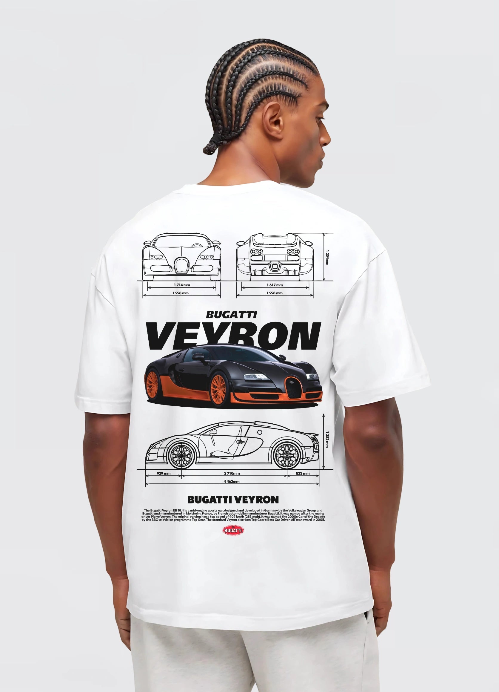 Bugatti Veyron Oversized T-shirt Off - white - Strells