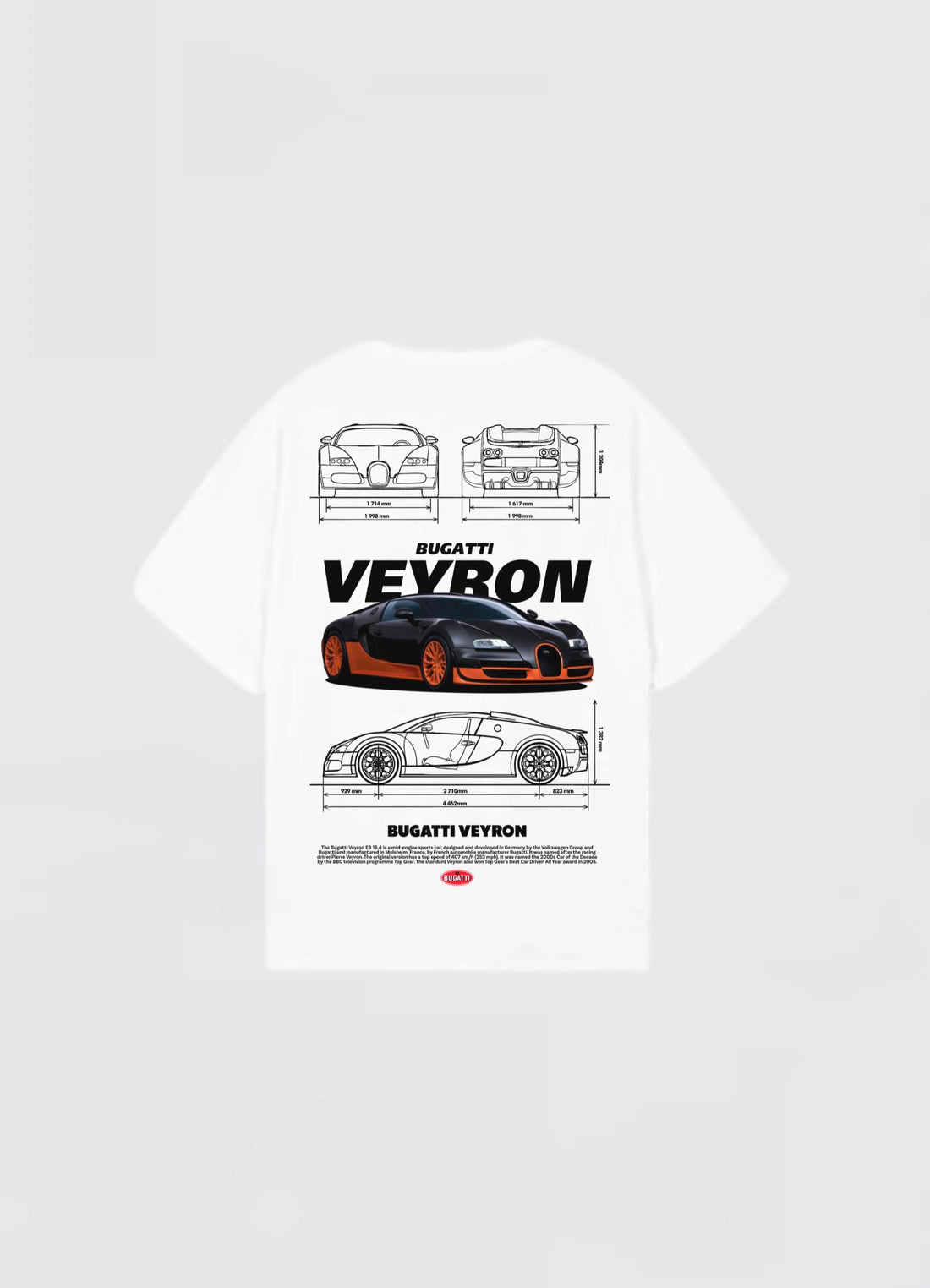 Bugatti Veyron Oversized T-shirt Off - white - Strells