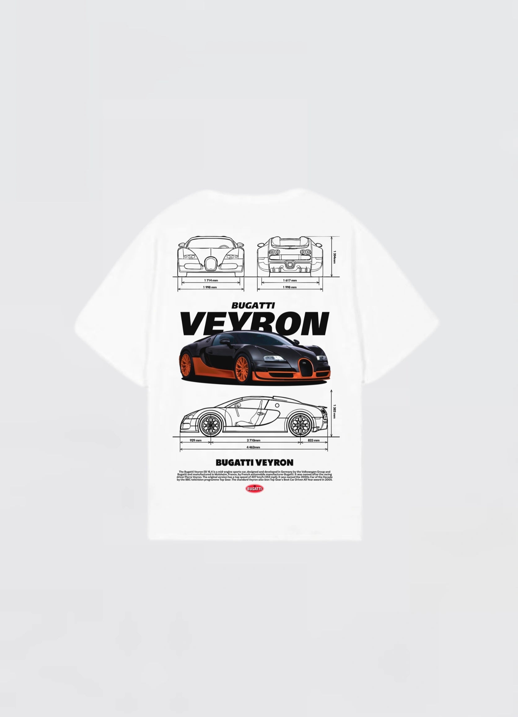 Bugatti Veyron Oversized T-shirt Off - white - Strells