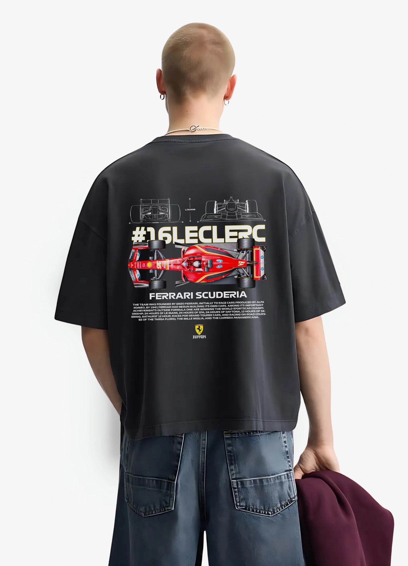Charles Leclerc Oversized T-shirt Black - Strells