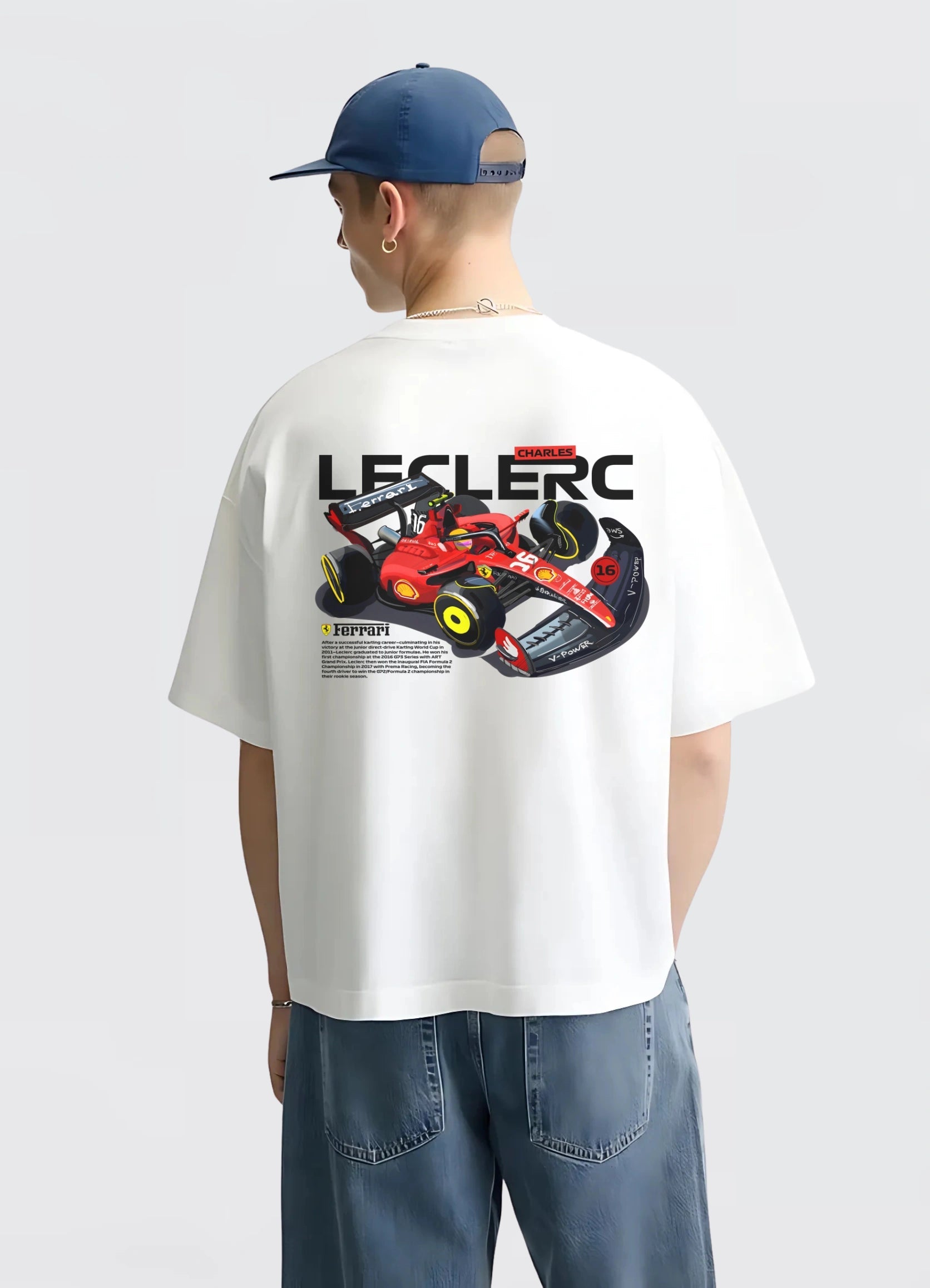 Charles Leclerc Oversized T-shirt White - Strells