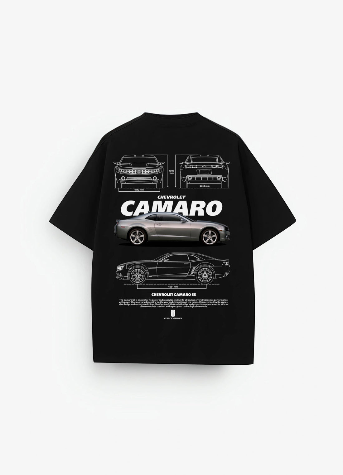 Chevrolet Camaro SS Oversized T-shirt Black - Strells